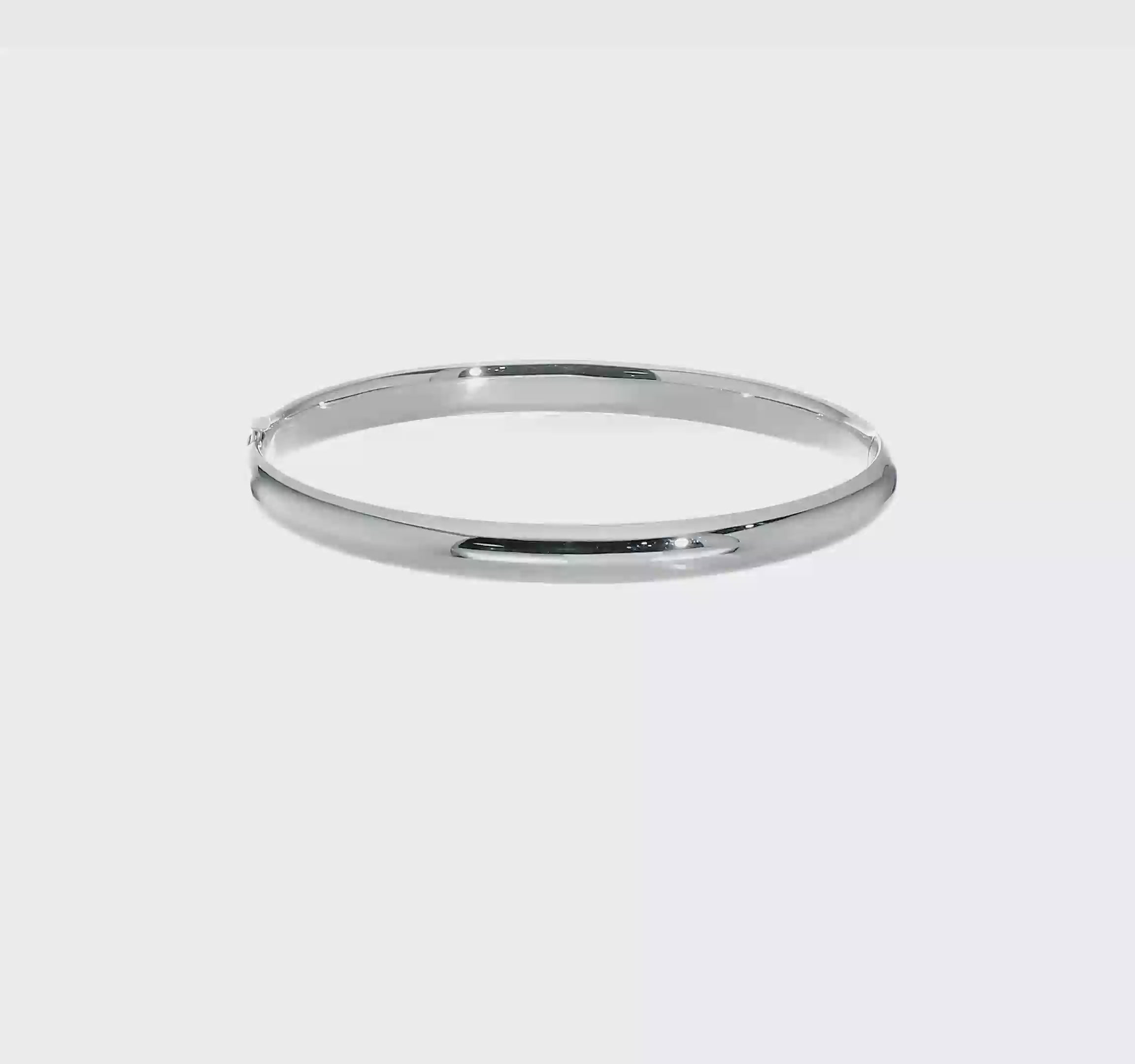 14kt 3/16 White Gold Hinged Baby Bangle