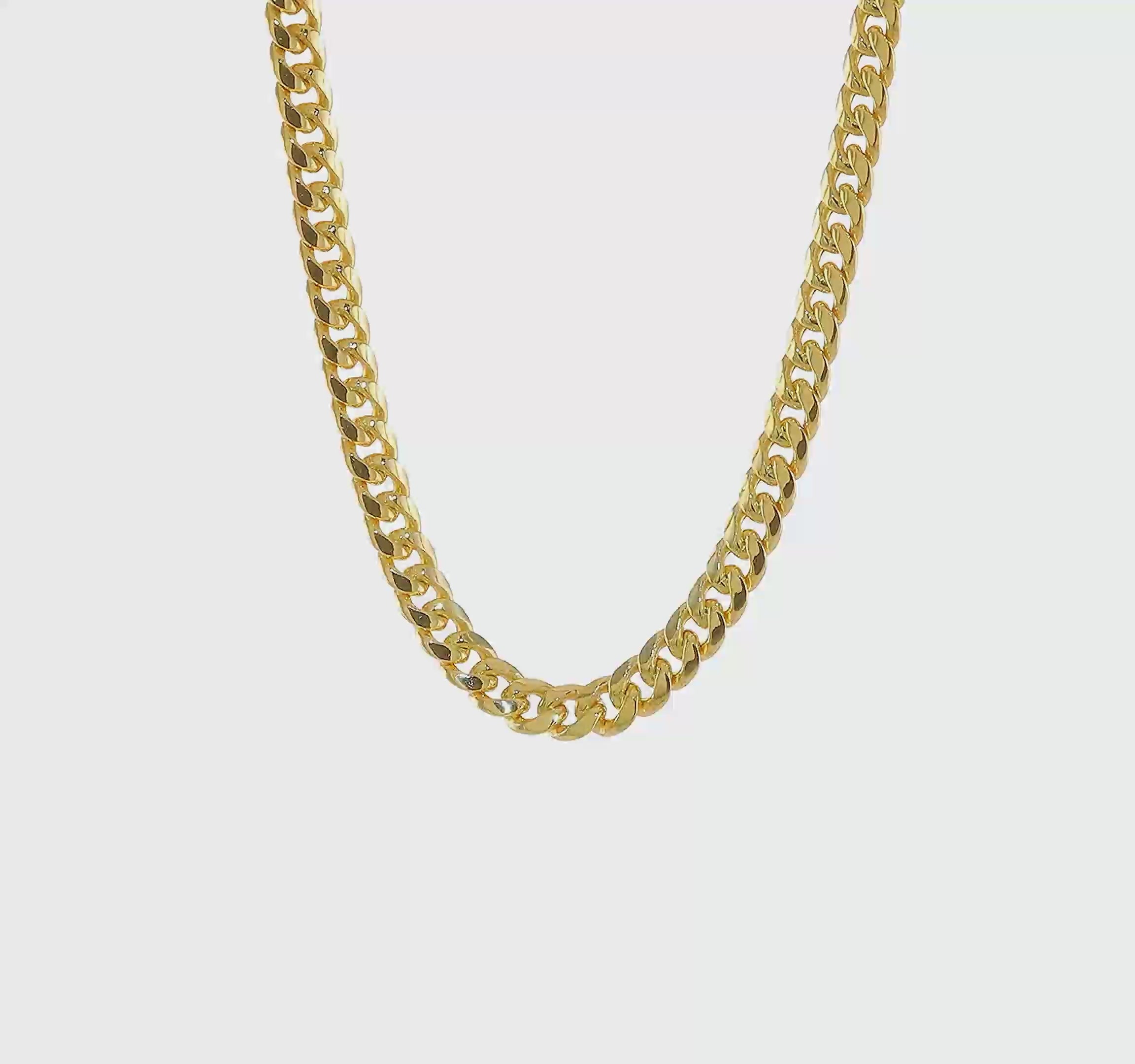 10kt Yellow Gold 7.3mm Semi-Solid Miami Cuban Chain