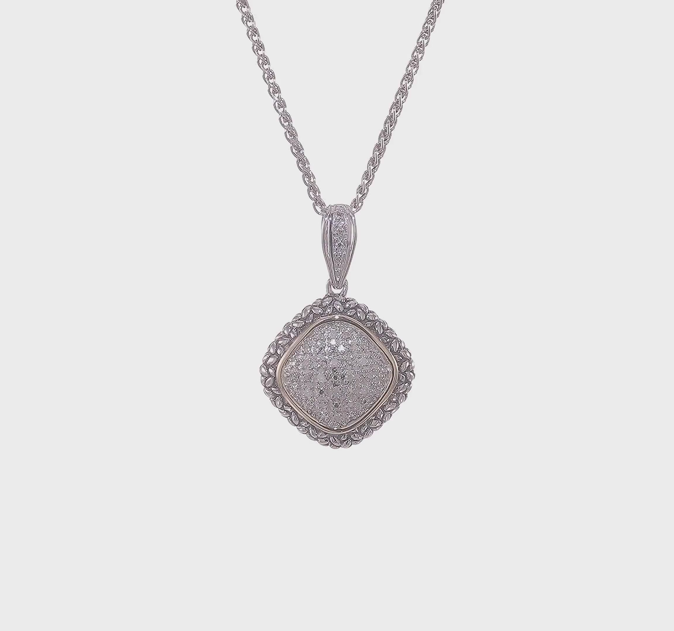 14kt White Gold Shey Couture Sterling Silver with Accent 18 Inch Antiqued Diamond Necklace