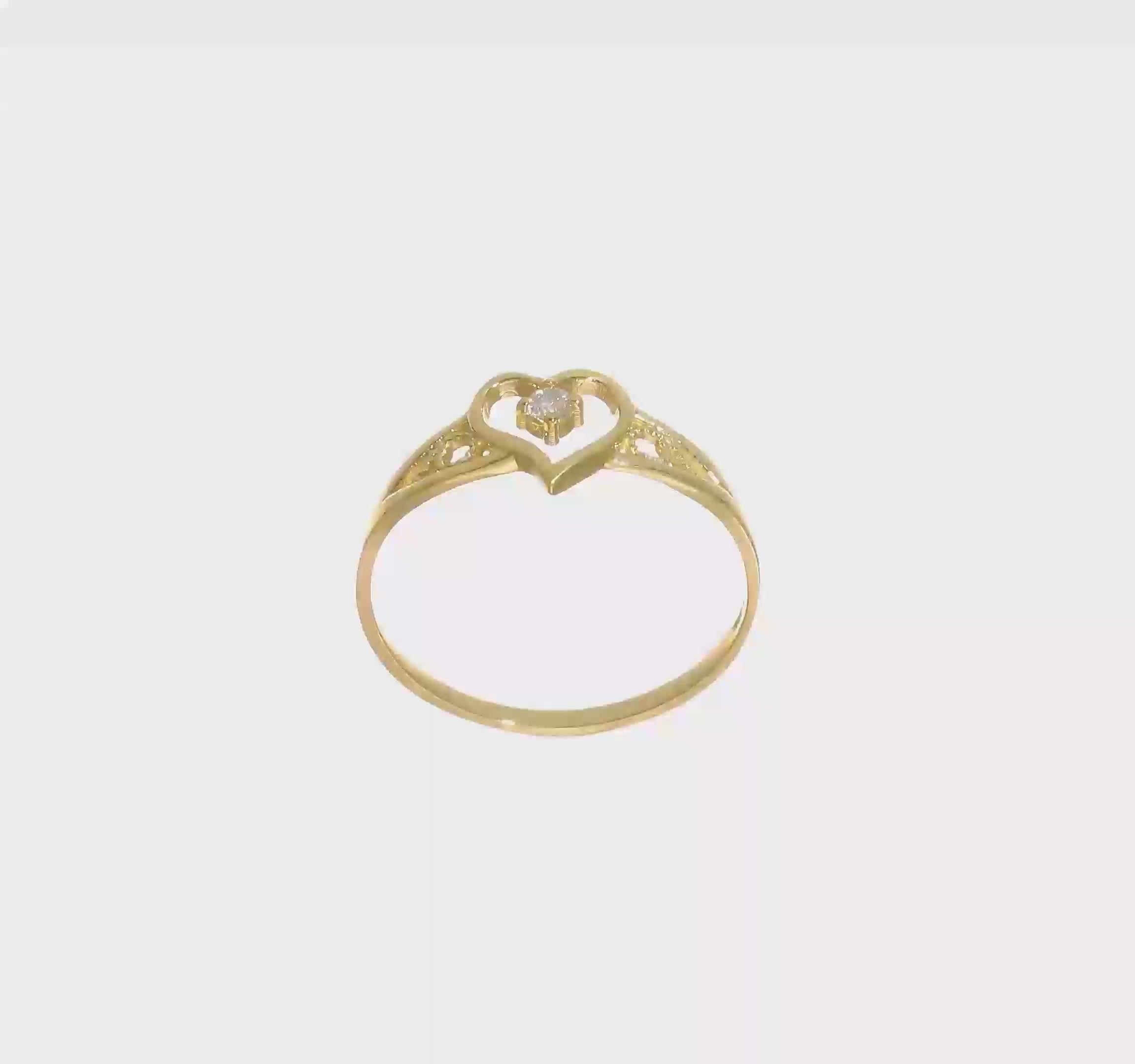10kt Yellow Gold Heart CZ Ring10k Heart CZ Ring