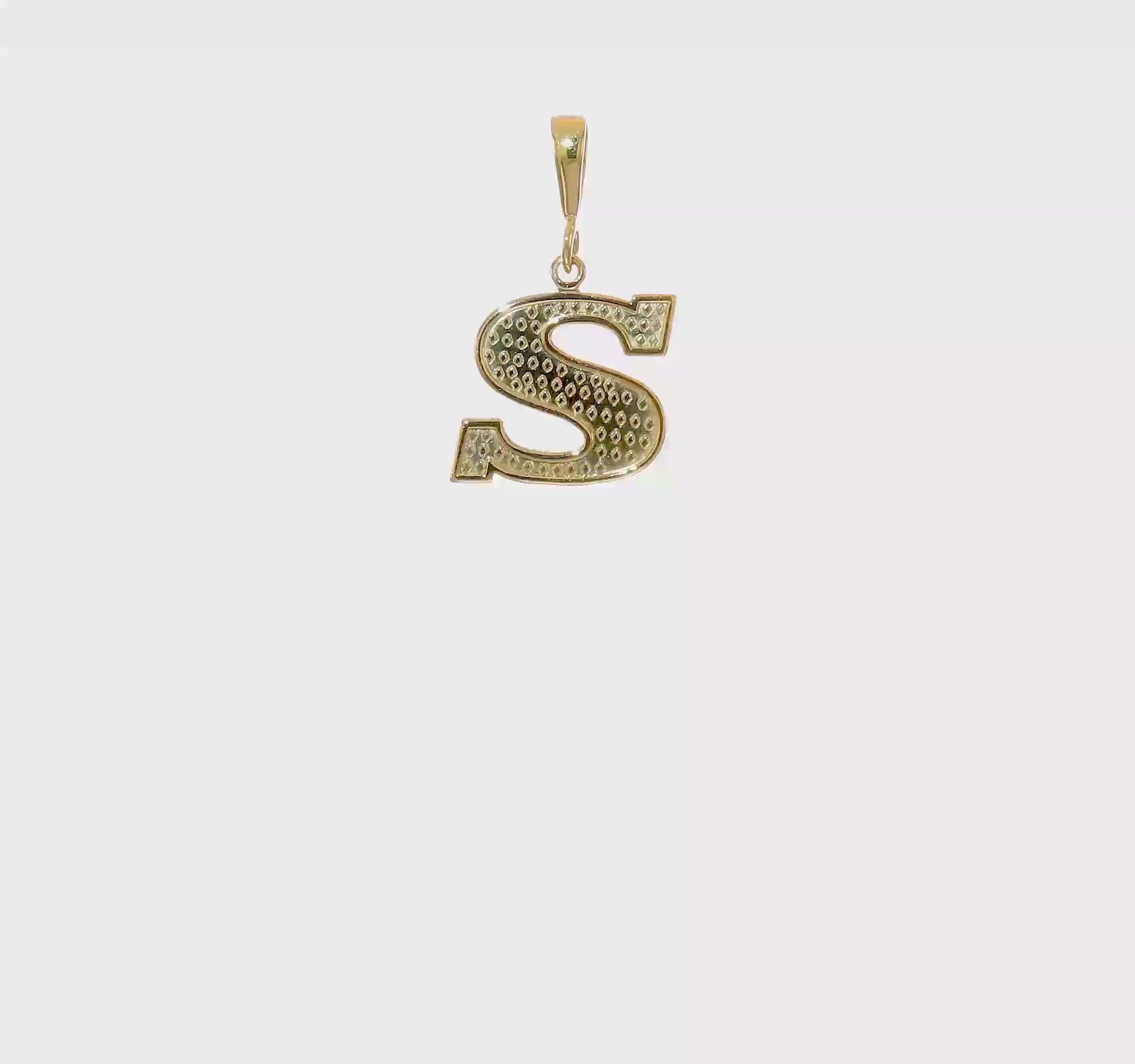 10KT Yellow Gold Initial S Pendant