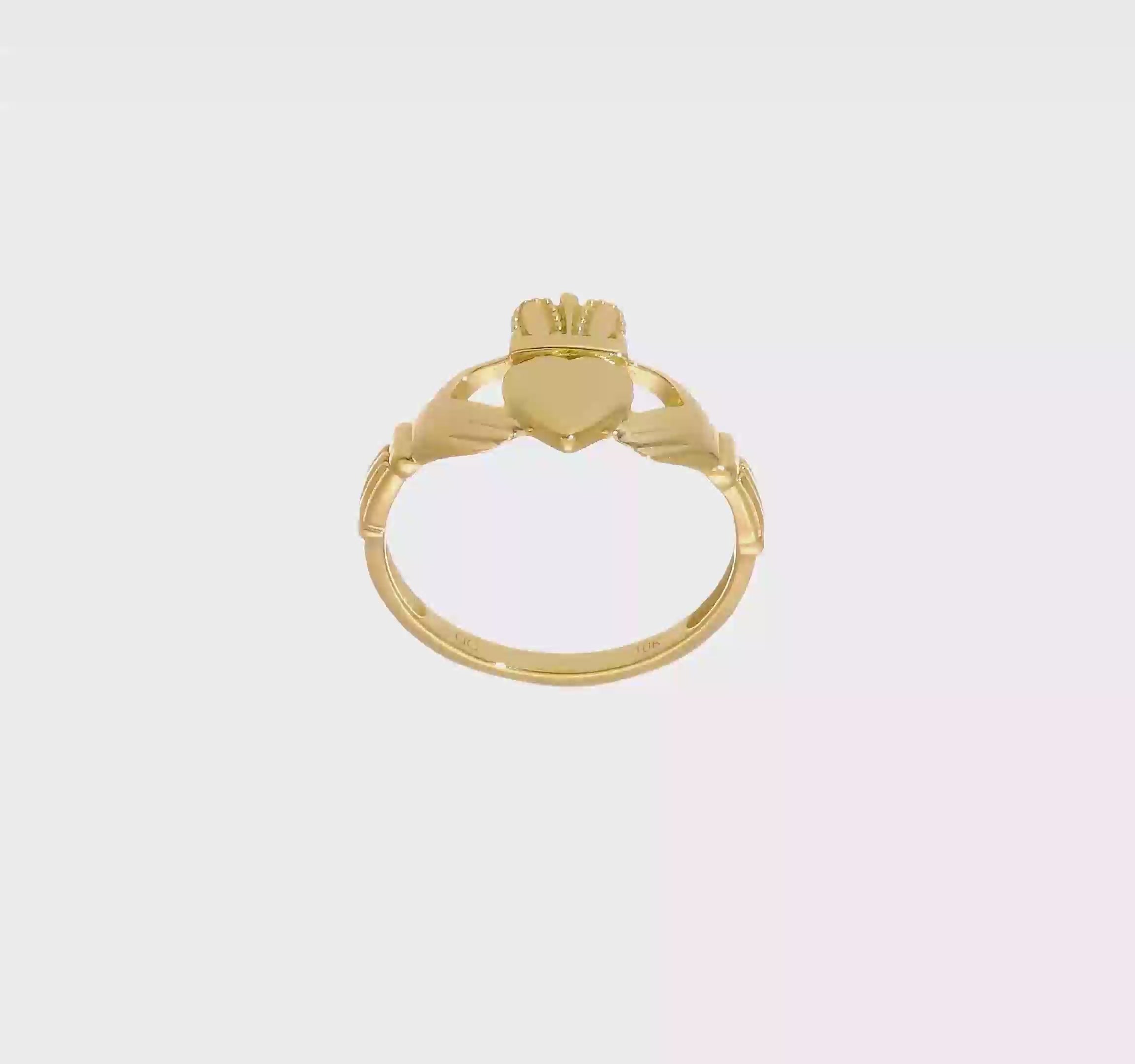 10kt Yellow Gold Polished Claddagh Ring