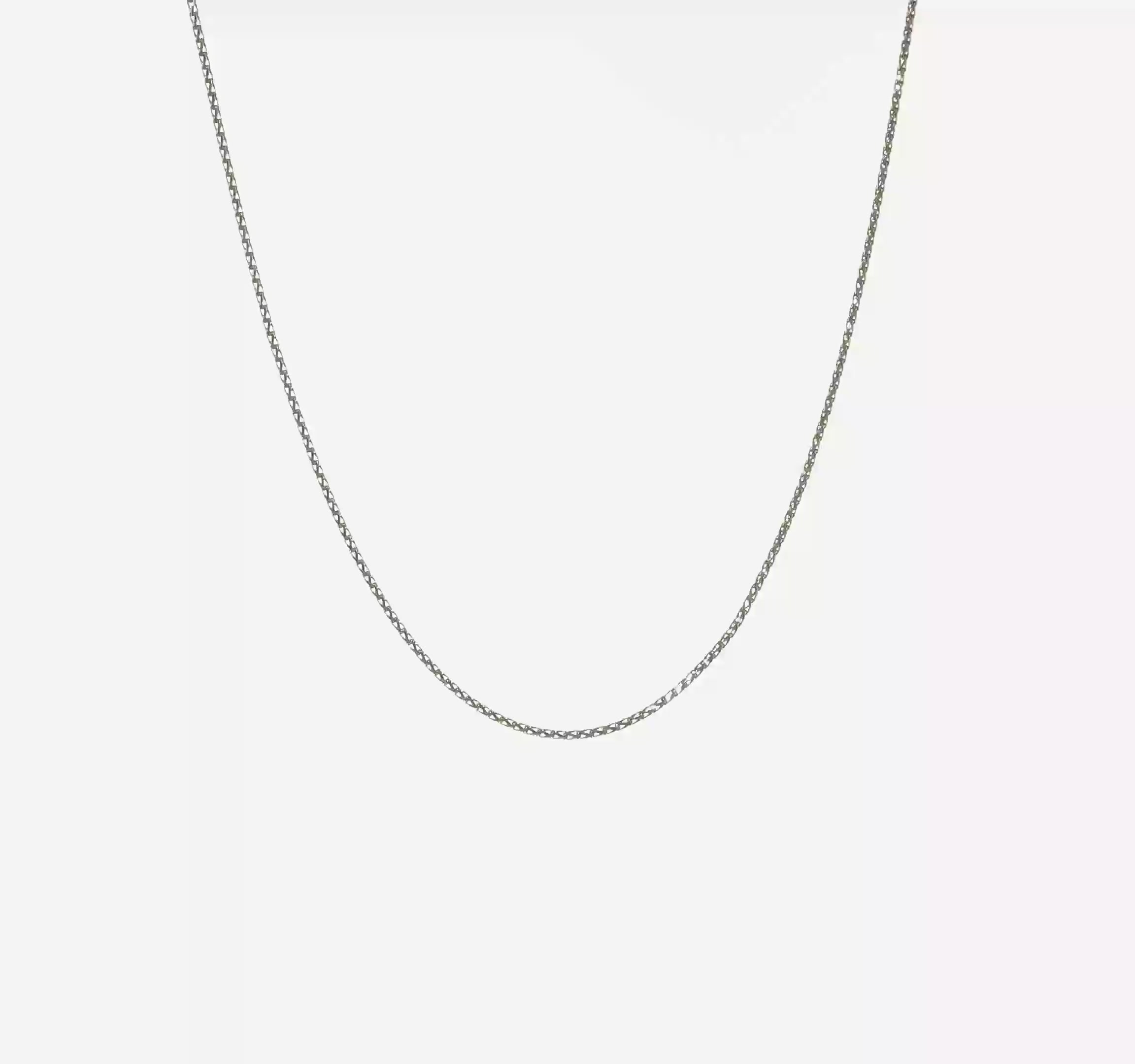 14KT White Gold Adjustable 1mm D/C Open Franco Chain