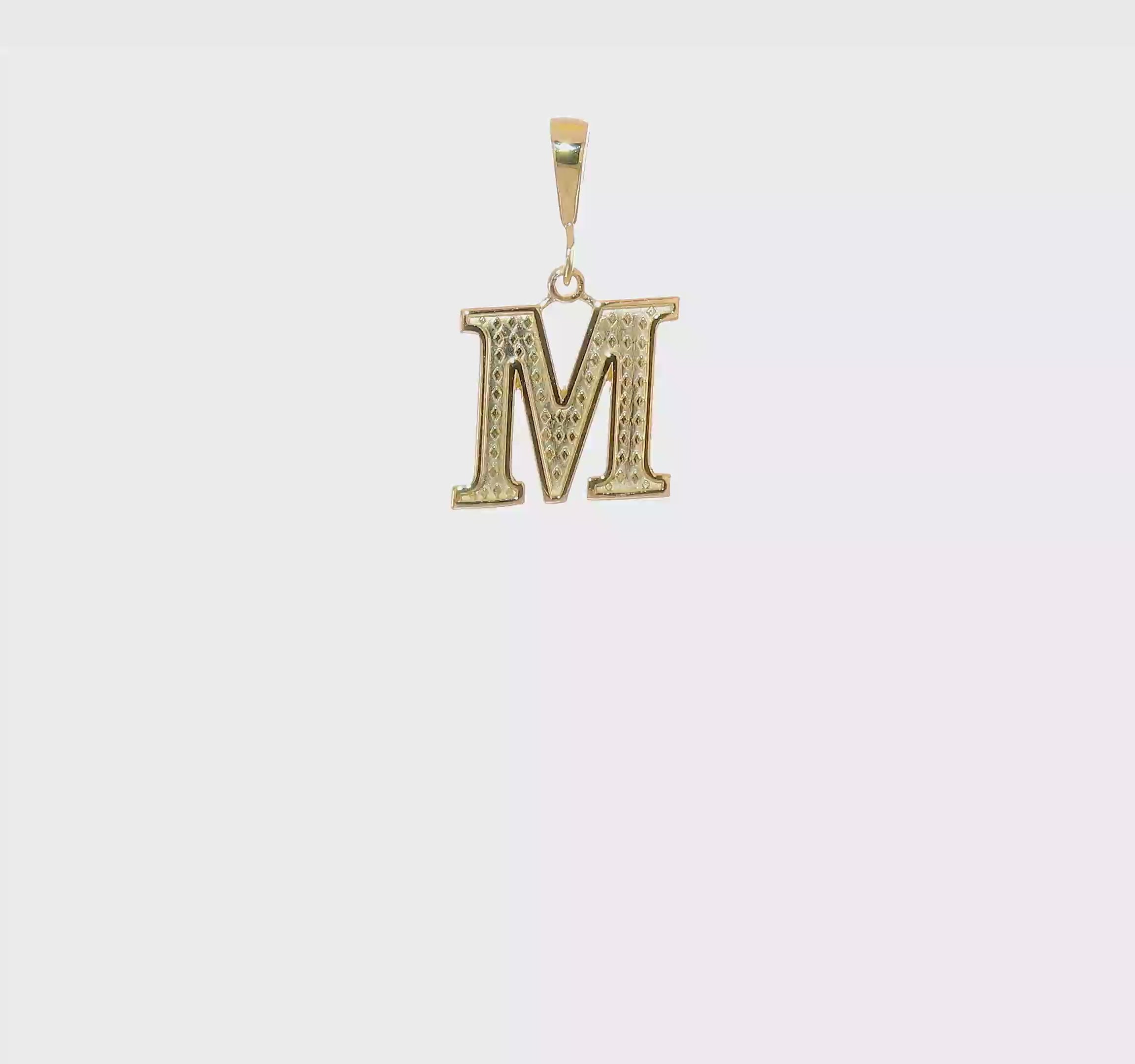10KT Yellow Gold Initial M Pendant