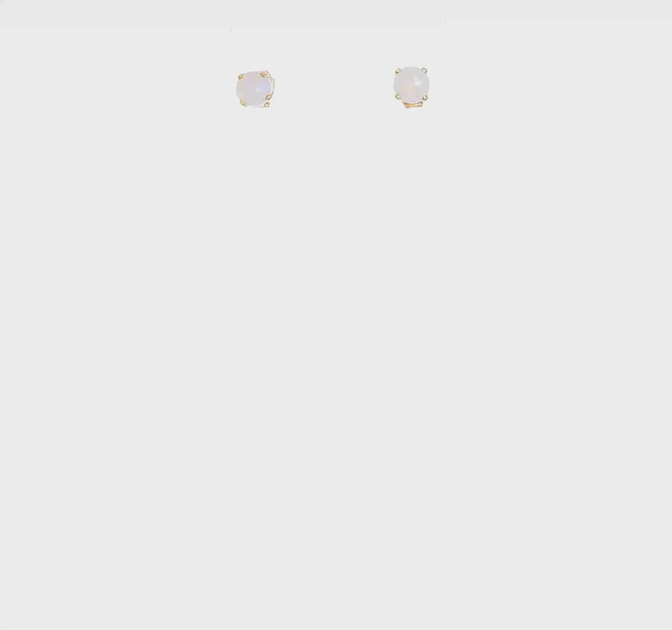 14kt Yellow Gold 4mm October/Opal Post Earring