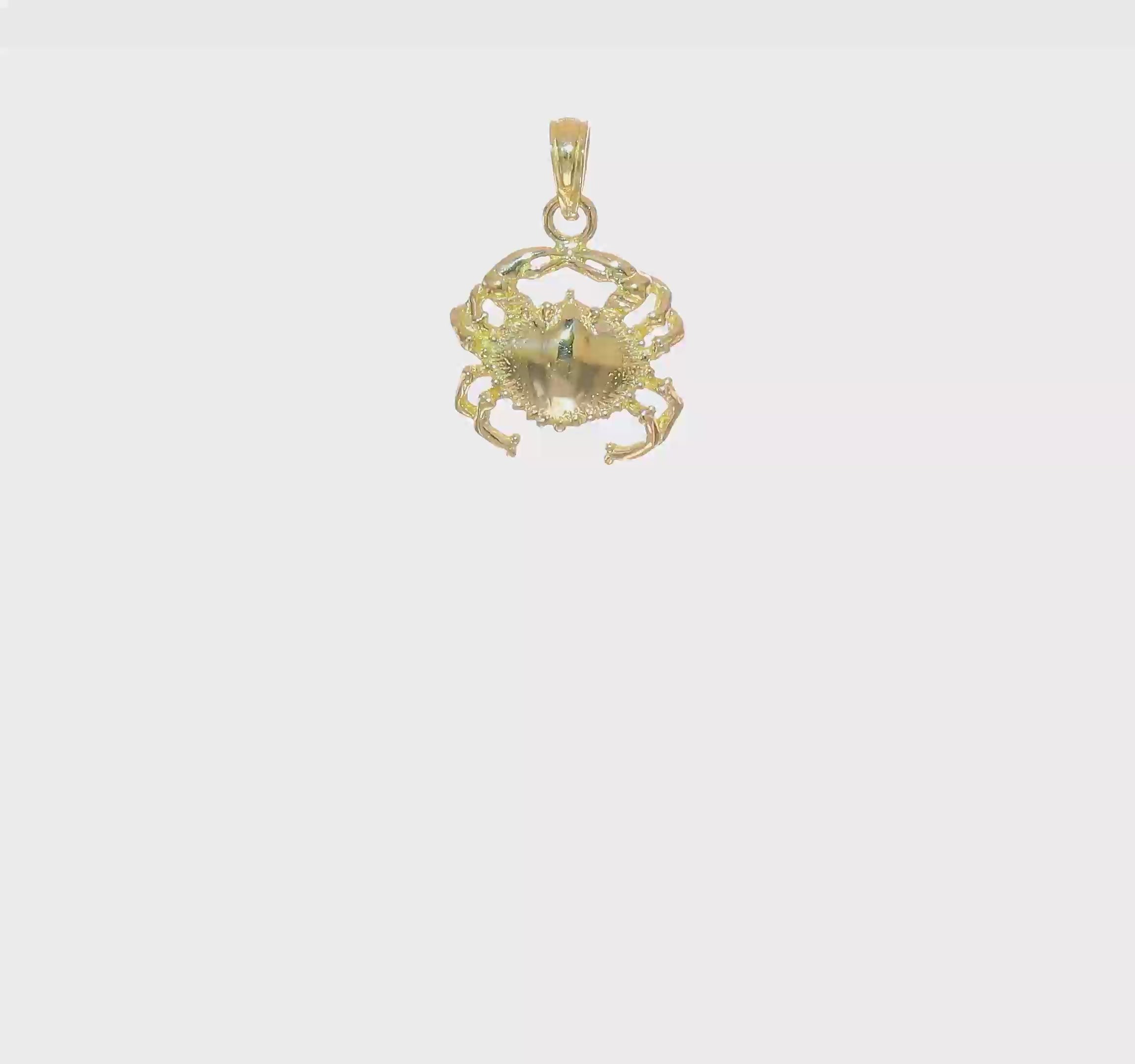 10kt Yellow Gold Solid Polished Open-Backed Crab Pendant
