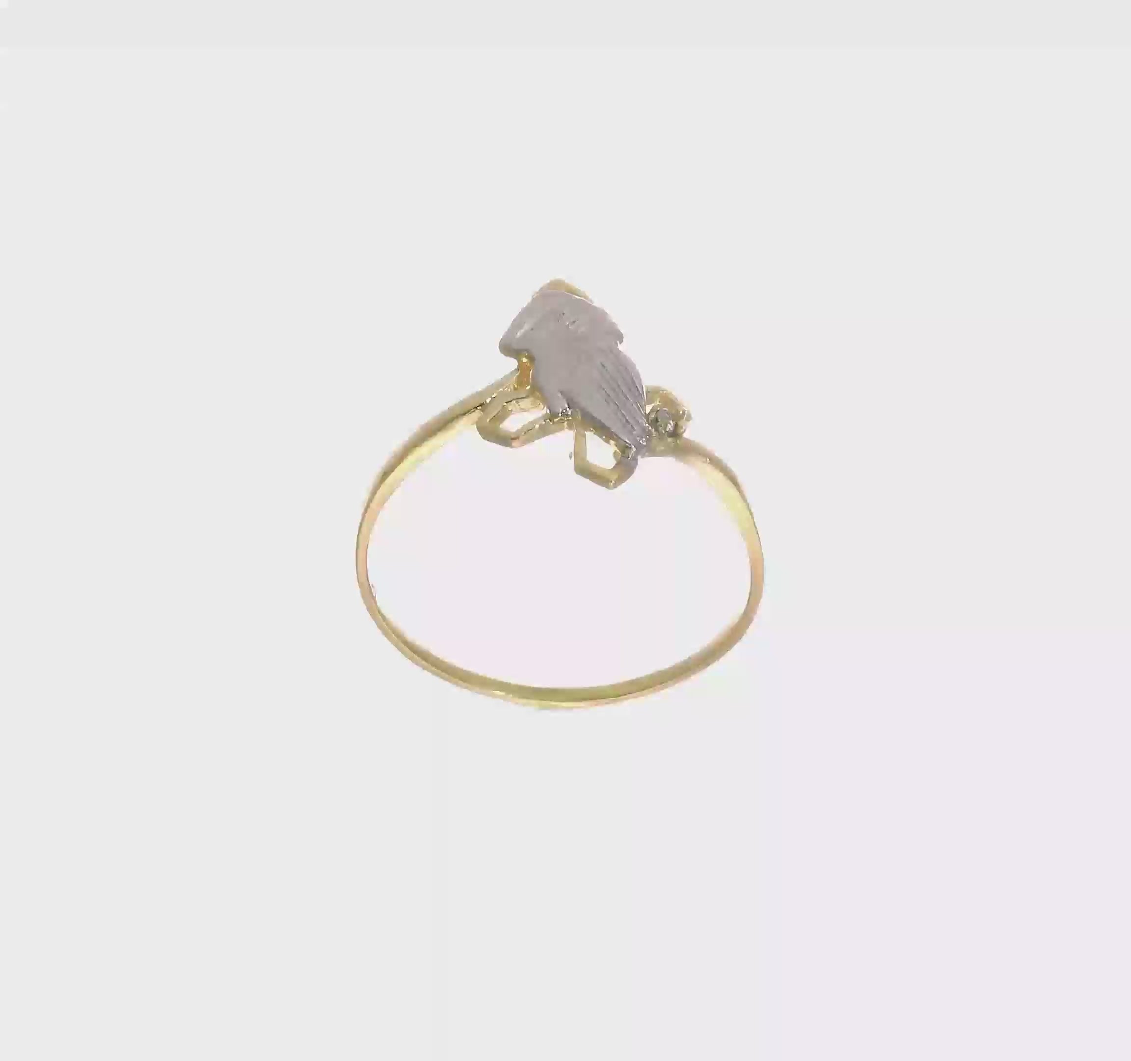 10kt Yellow Gold & Rhodium Praying Hands CZ w/Cross Ring