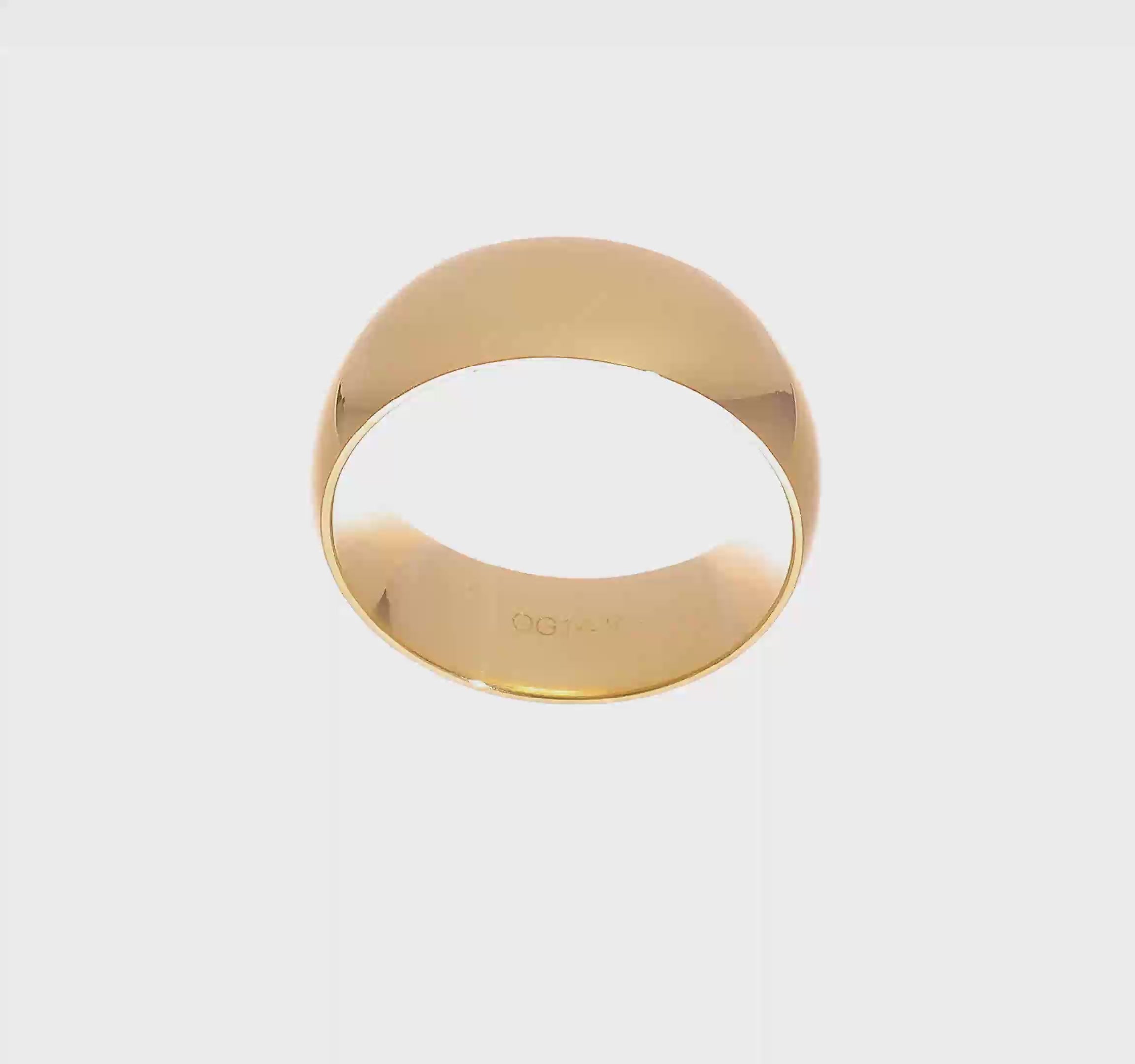 14kt Yellow Gold 8mm Standard Weight Comfort Fit Wedding Band Size 8