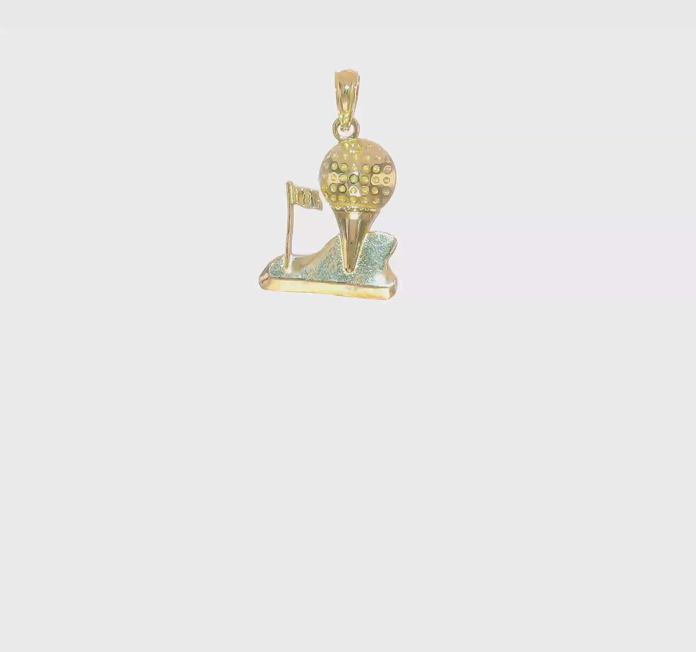 10kt Yellow Gold Solid Polished Golfing Charm