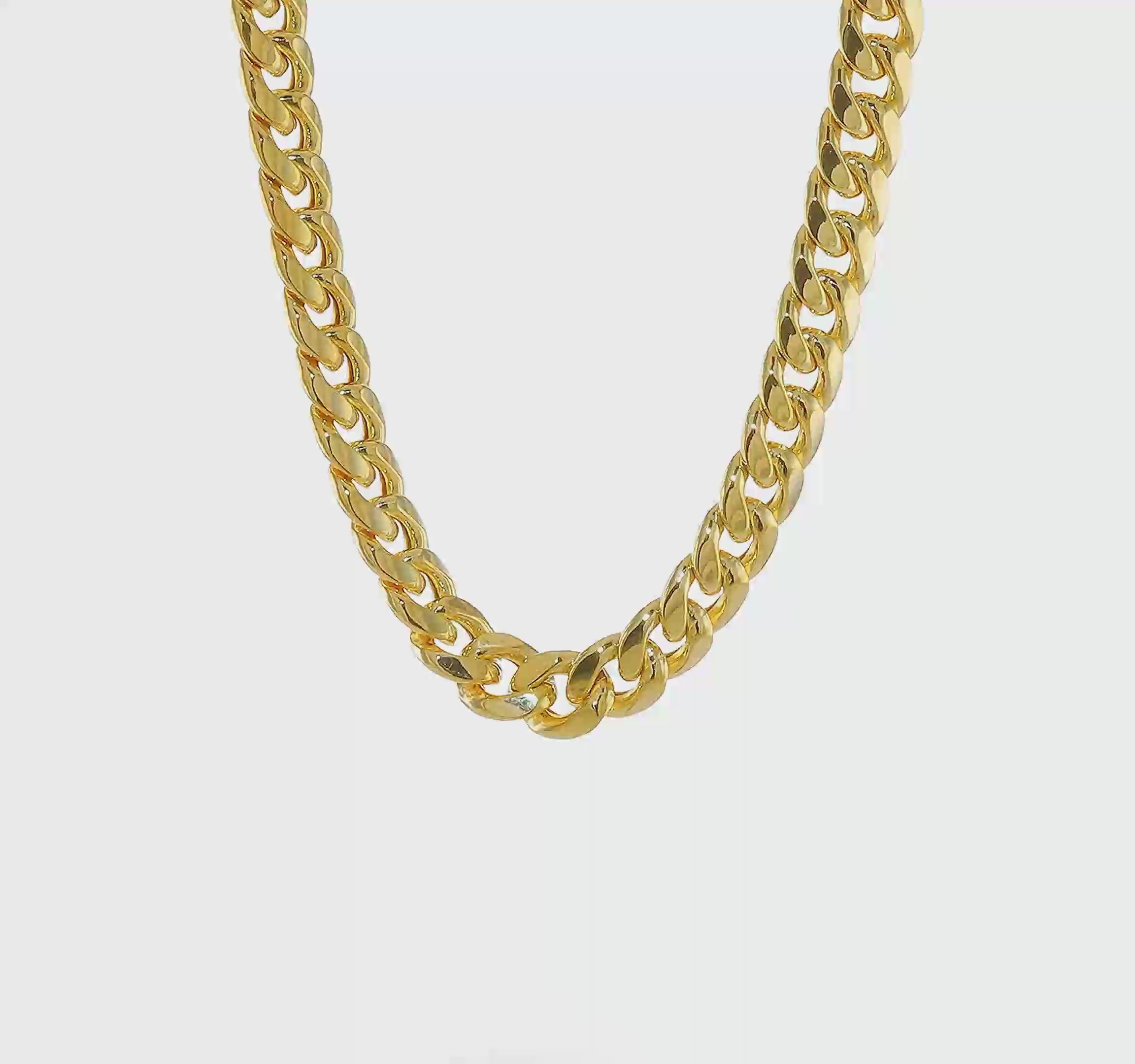 10kt Yellow Gold 11mm Semi-Solid Miami Cuban Chain
