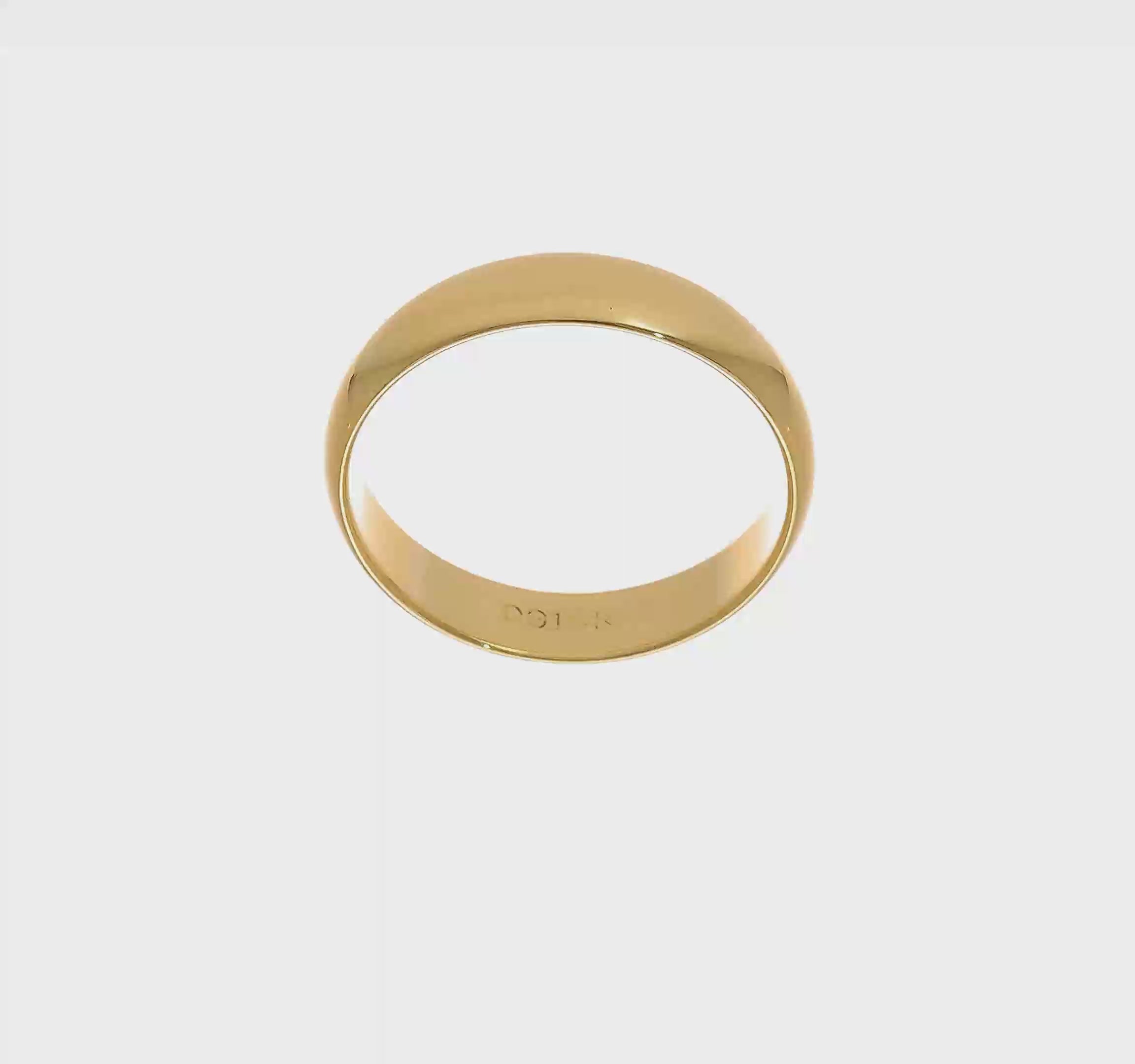 14kt Yellow Gold 5mm Half Round Wedding Band Size 13.5