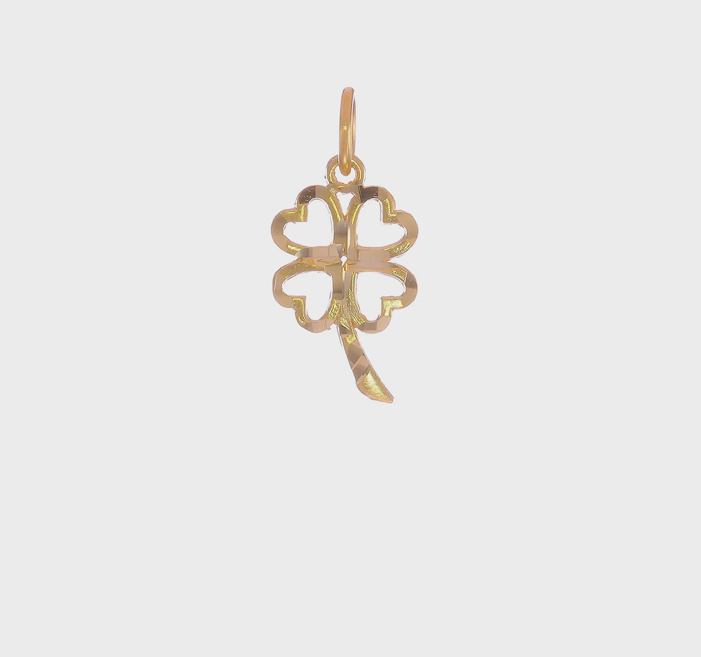 10kt Yellow Gold Four Leaf Clover Pendant