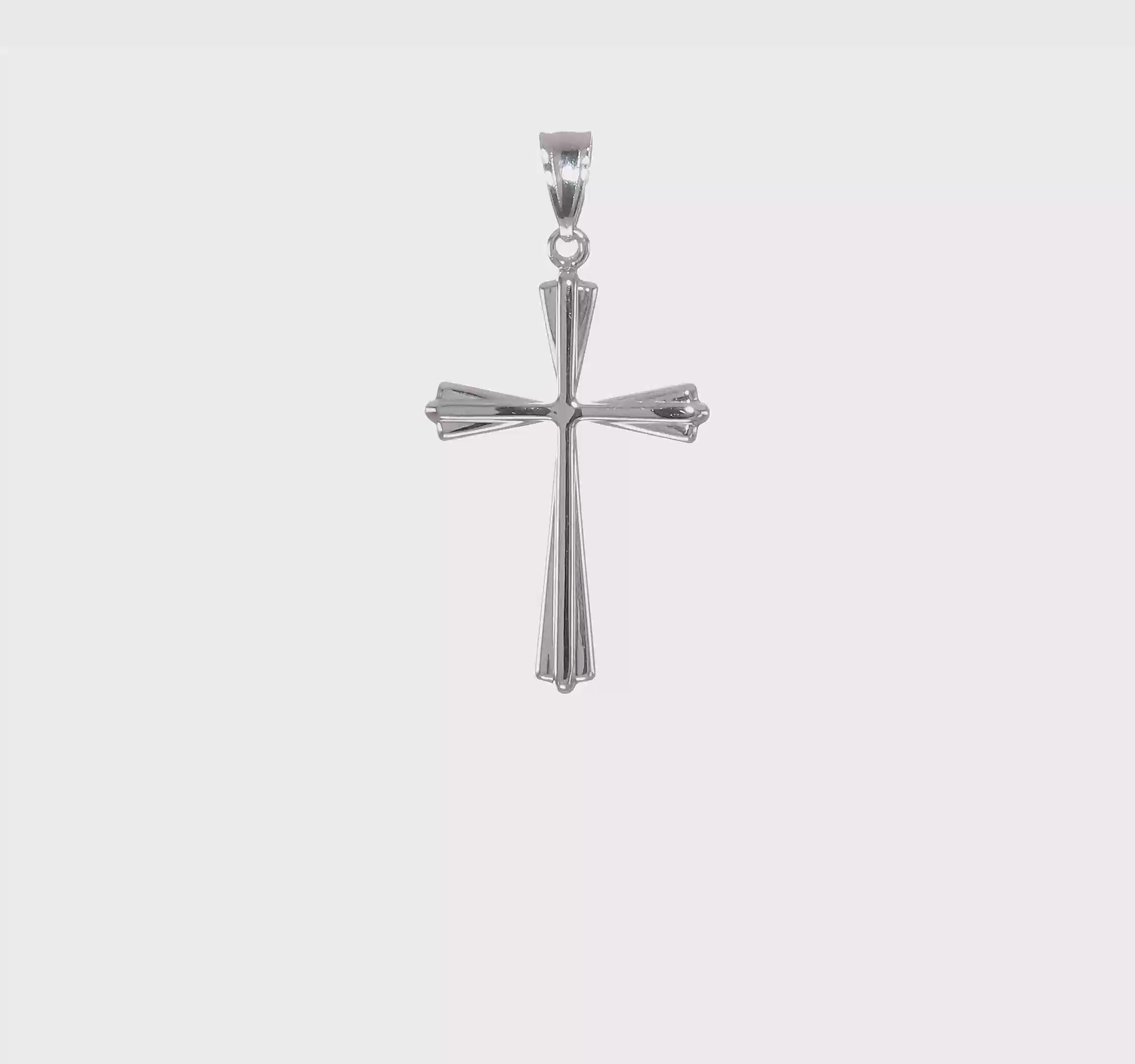 14kt White Gold Polished Cross Pendant