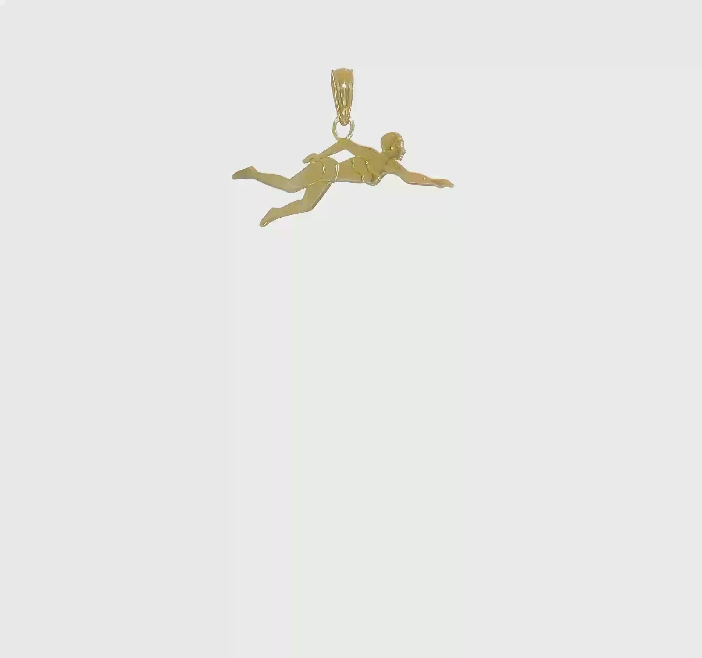 10kt Yellow Gold Female Swimmer Charm