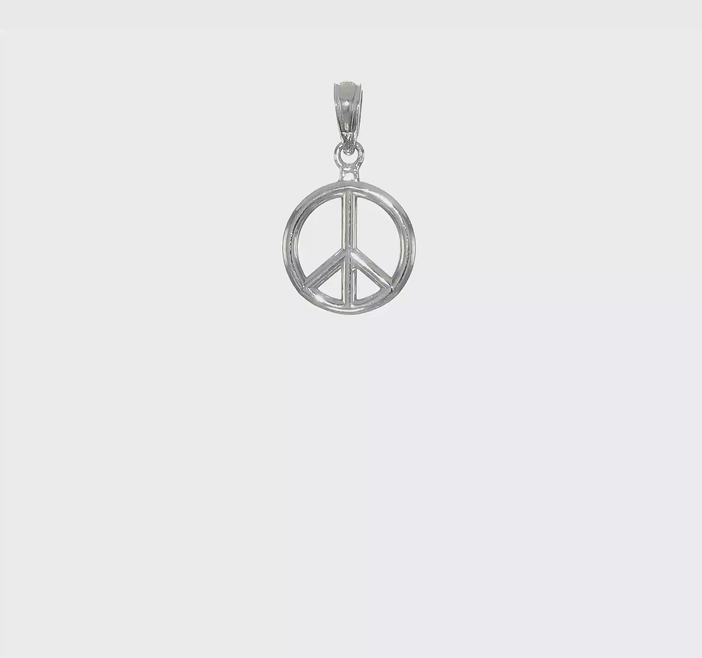 10kt White Gold Polished Peace Symbol Pendant