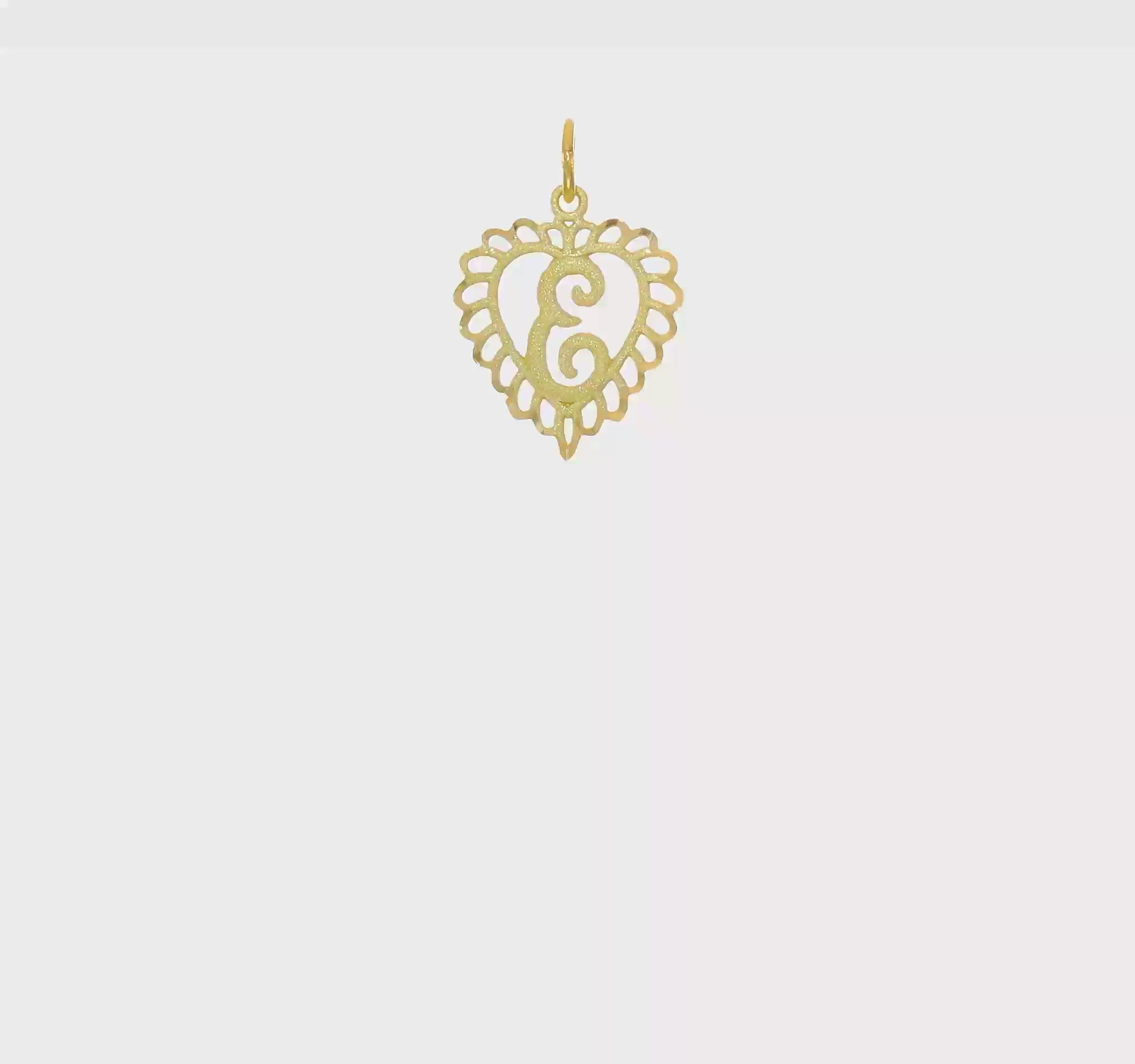 10kt Yellow Gold Initial E Charm