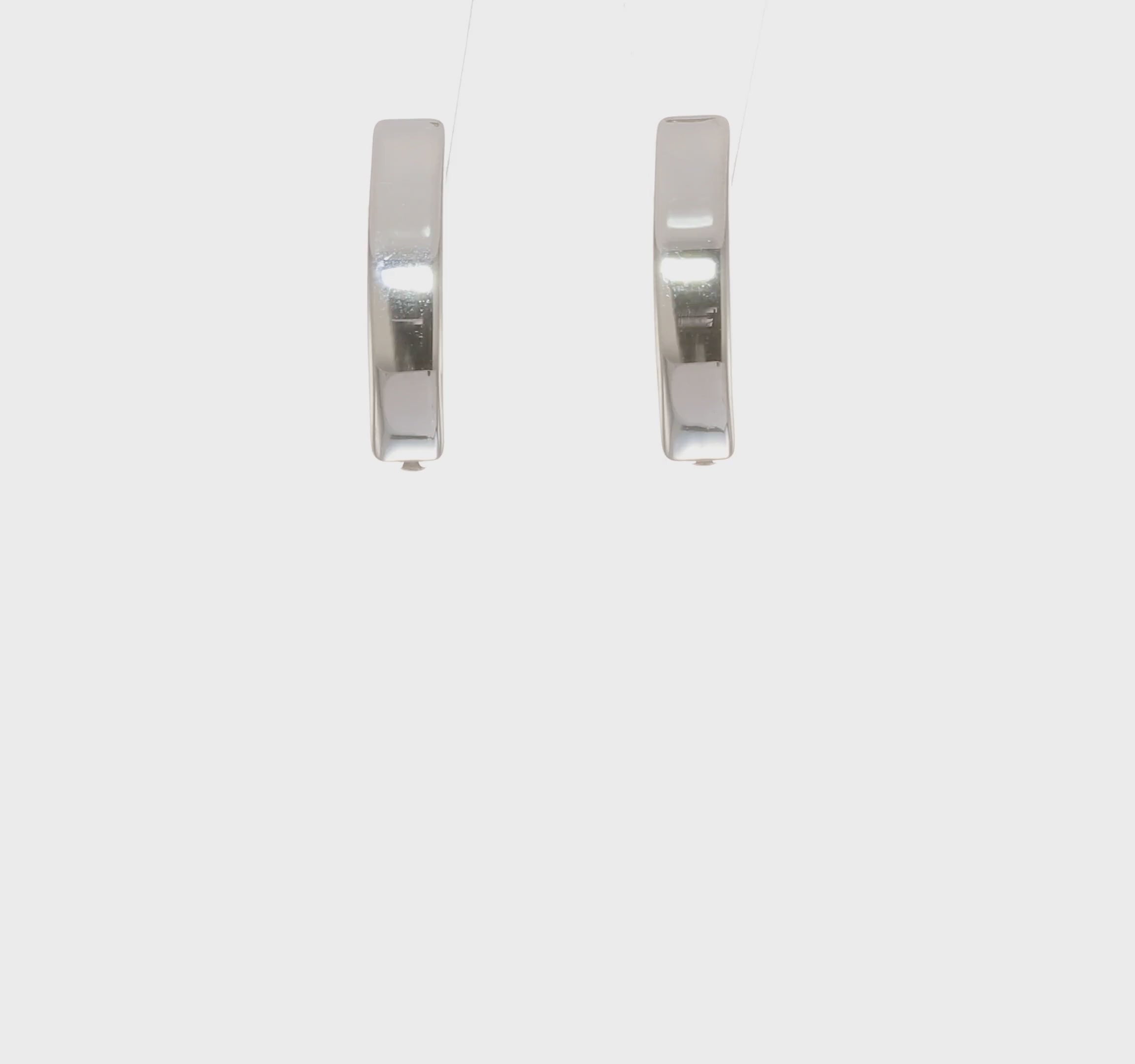 14KT White Gold Polished Hinged Post Earrings
