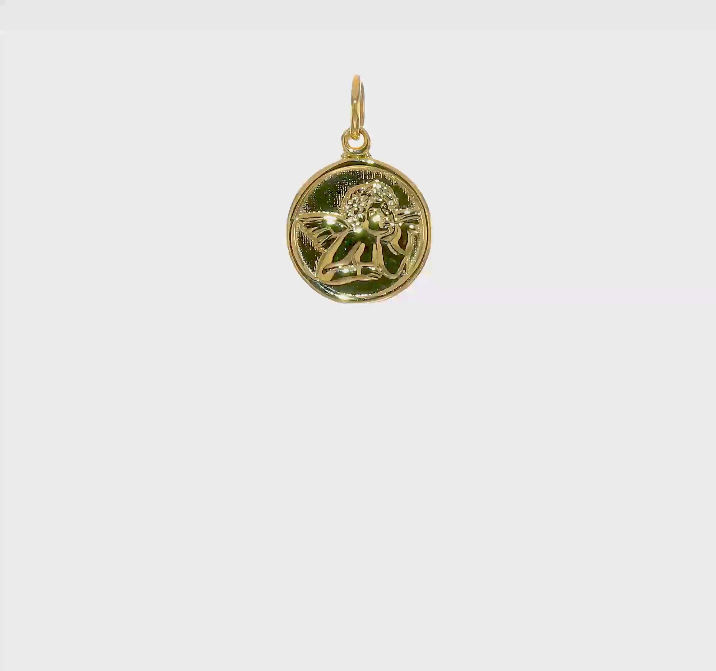 10kt Yellow Gold Polished Angel Charm