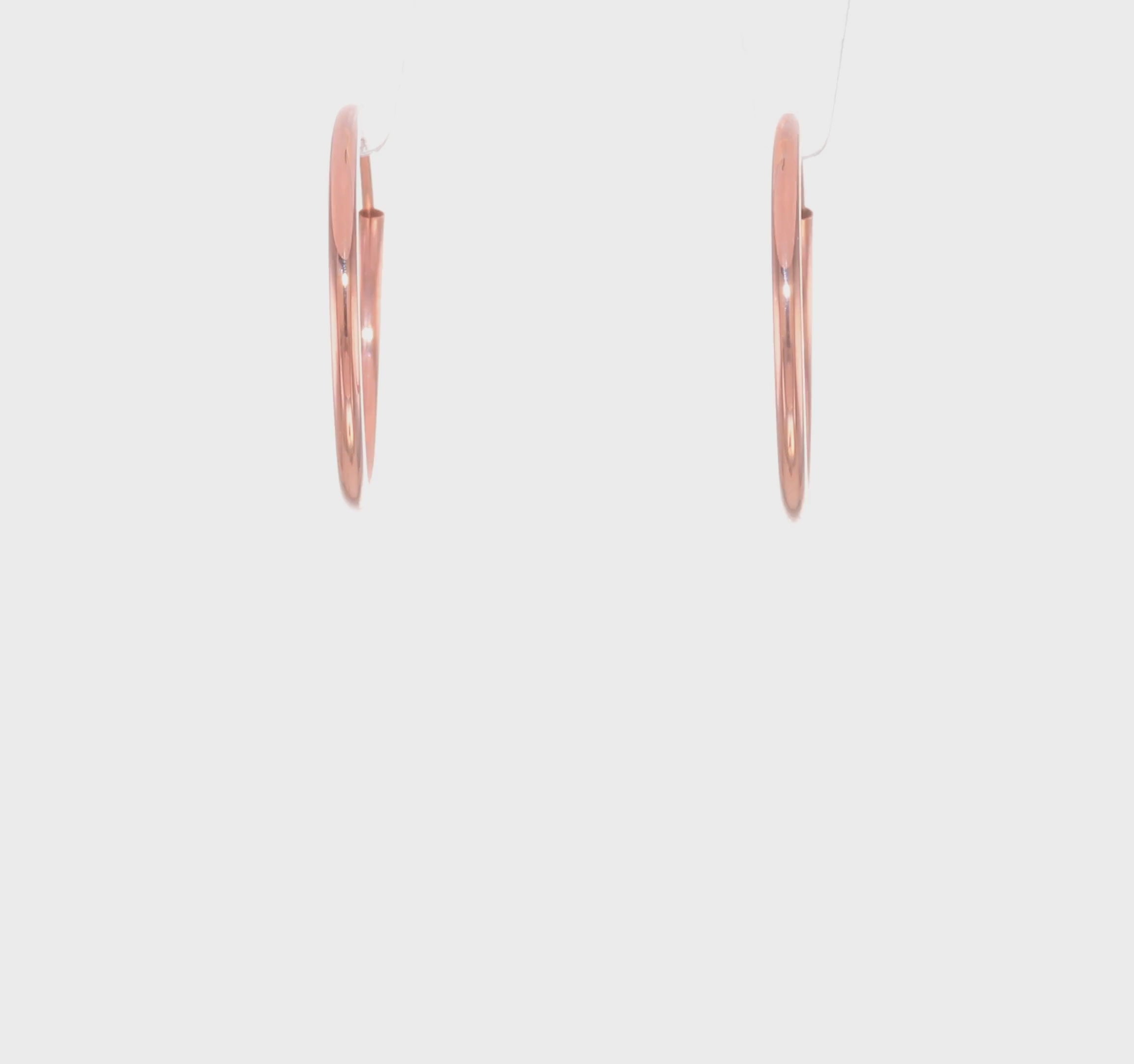 14kt Rose Gold Polished Endless Tube Hoop Earrings