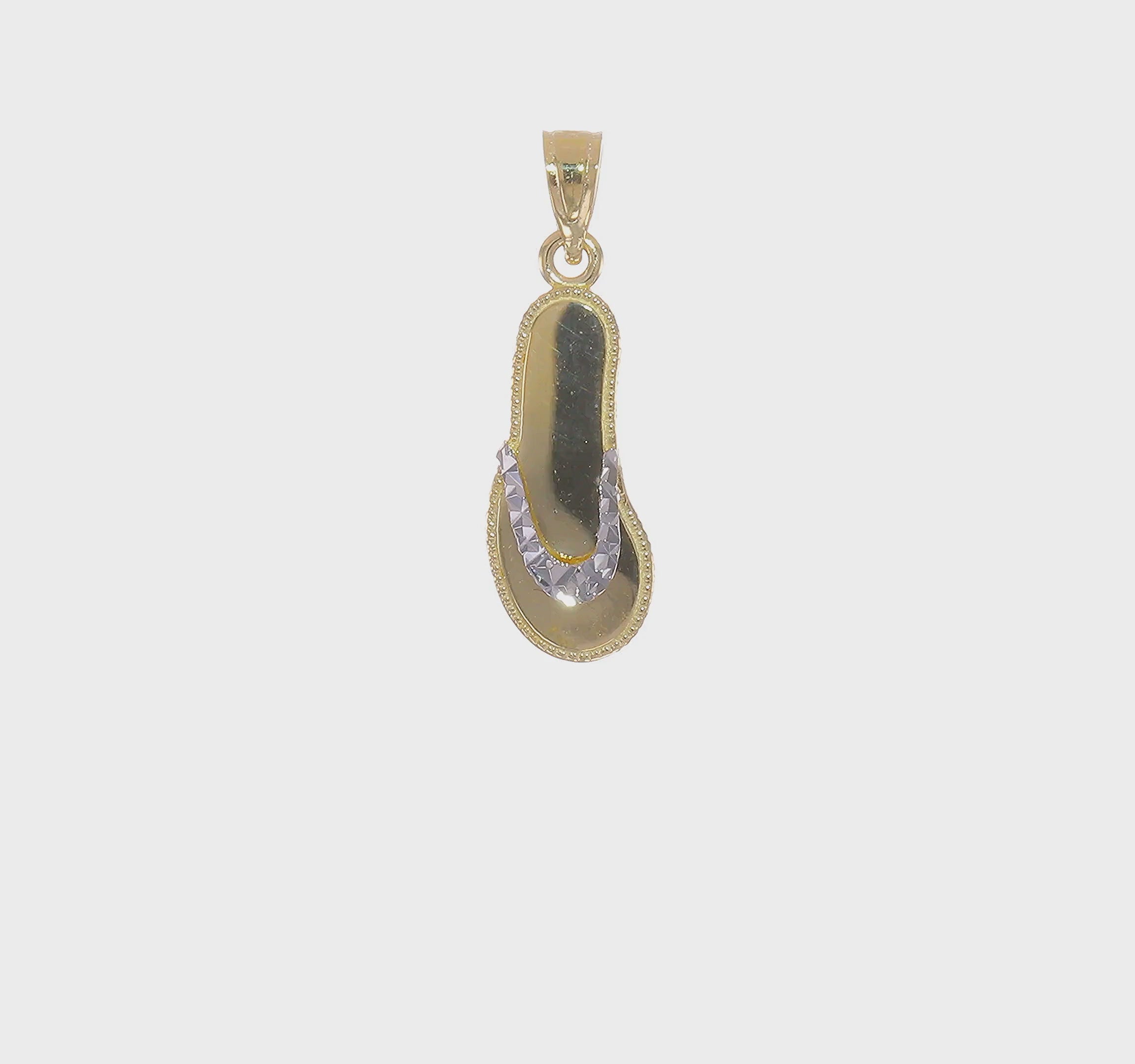 10KT Yellow Gold w/Rhodium Flip Flop Charm