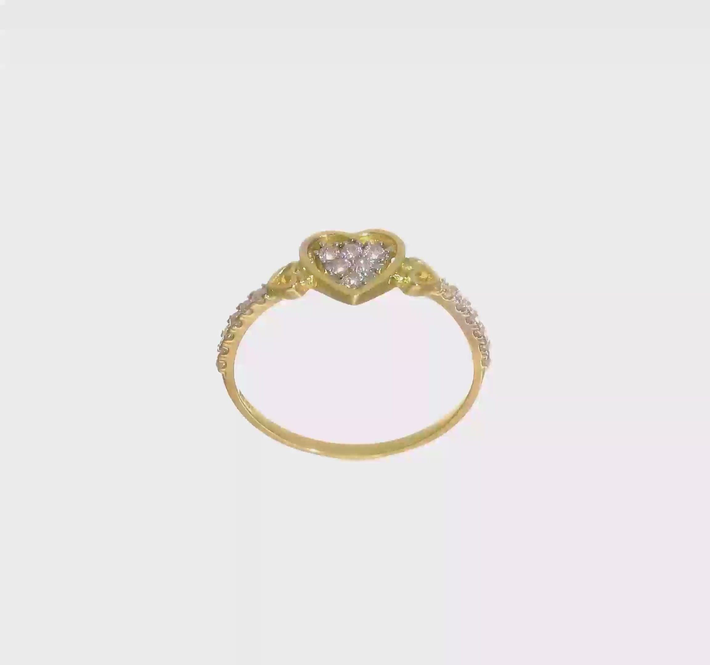 10kt Yellow Gold CZ Fancy Heart Ring