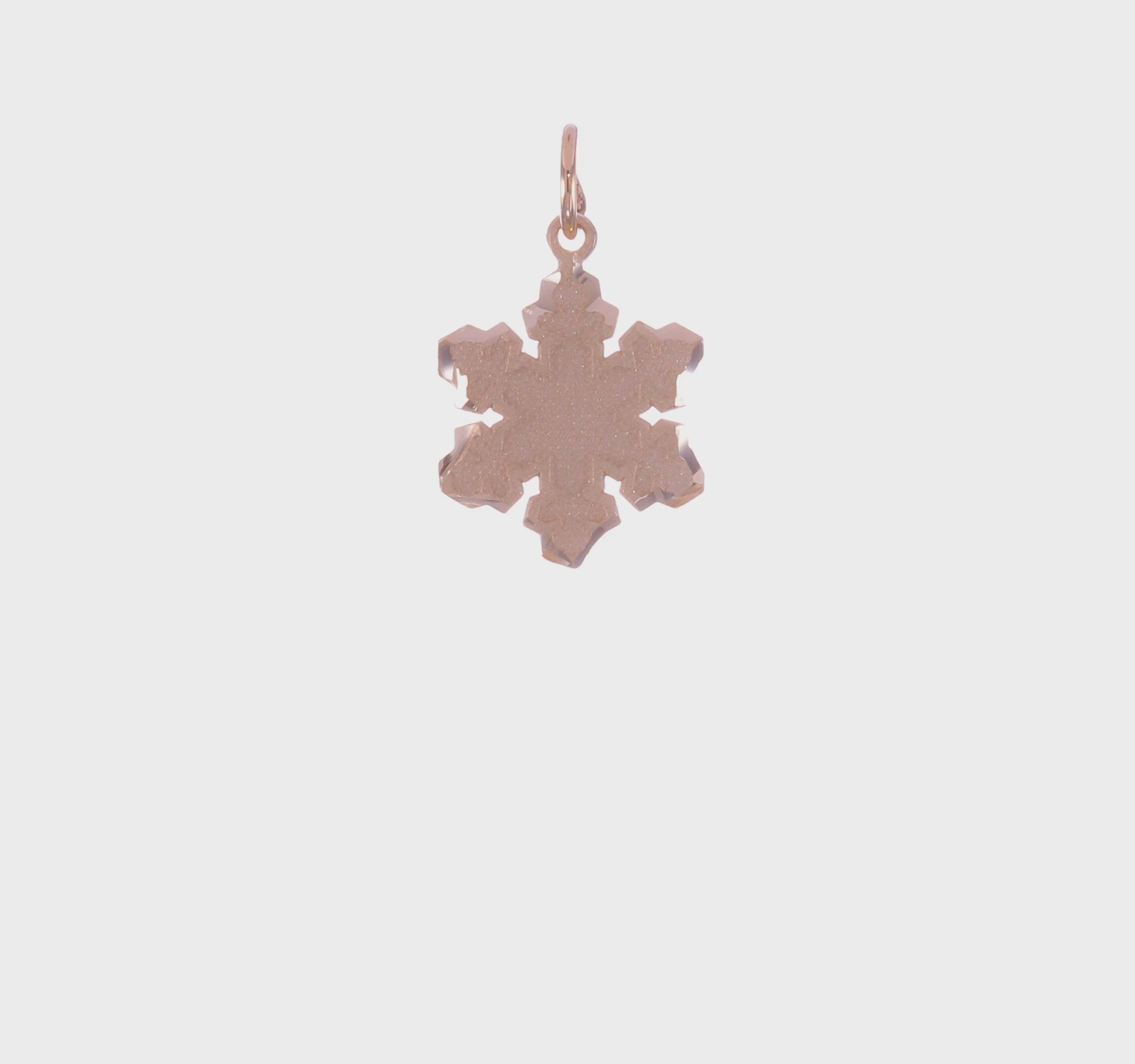 10kt Yellow Gold Solid Satin Snowflake Charm
