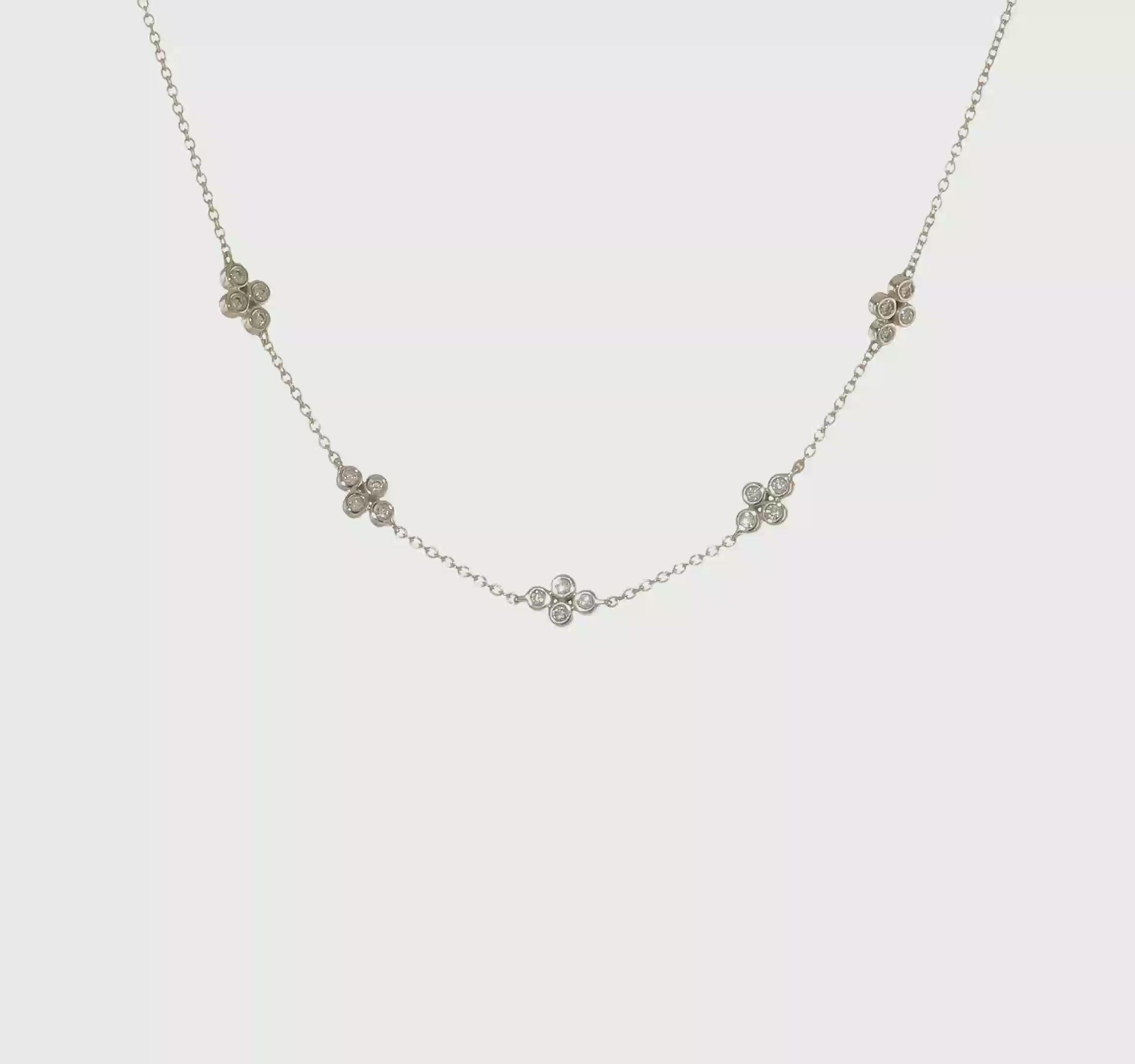 14kt White Gold Double Strand 18 inch Necklace