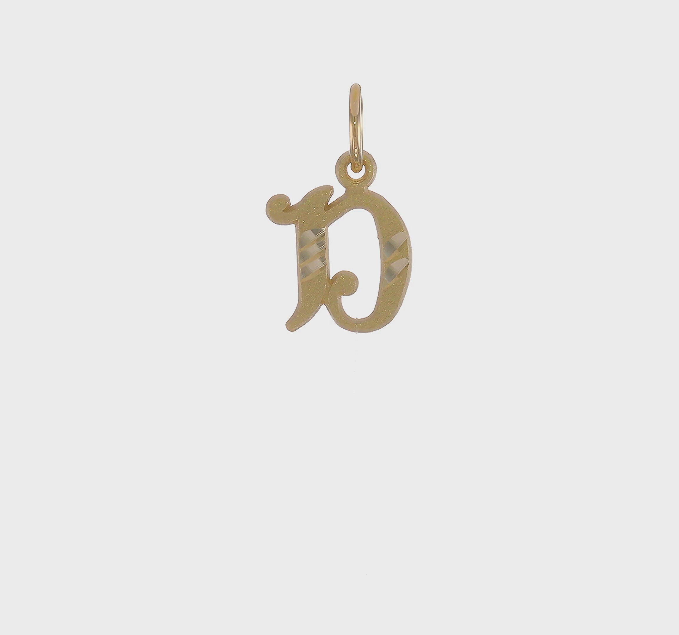 10KT Yellow Gold Initial D Charm