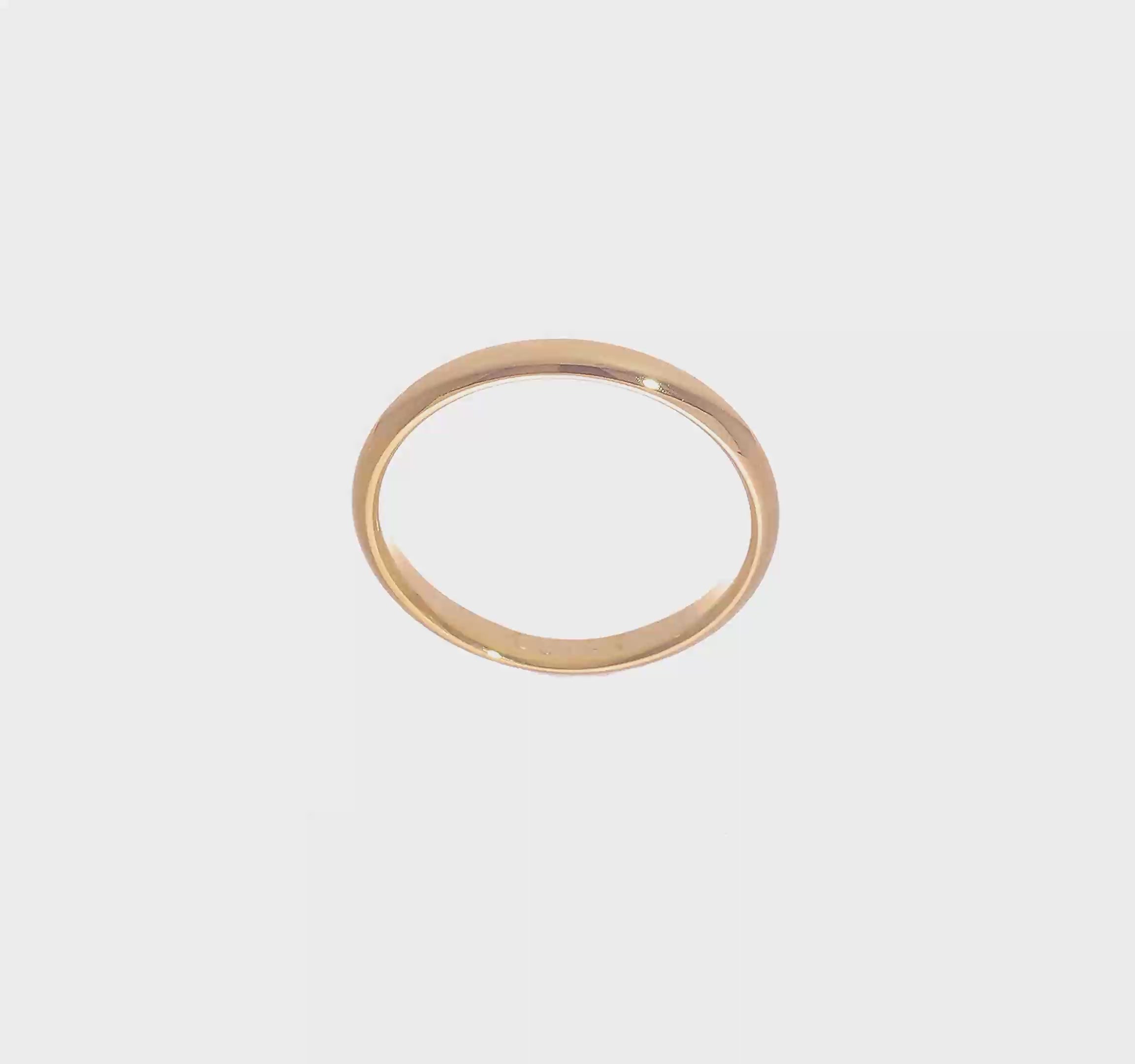 14kt Yellow Gold 3mm Half Round Wedding Band Size 12.5