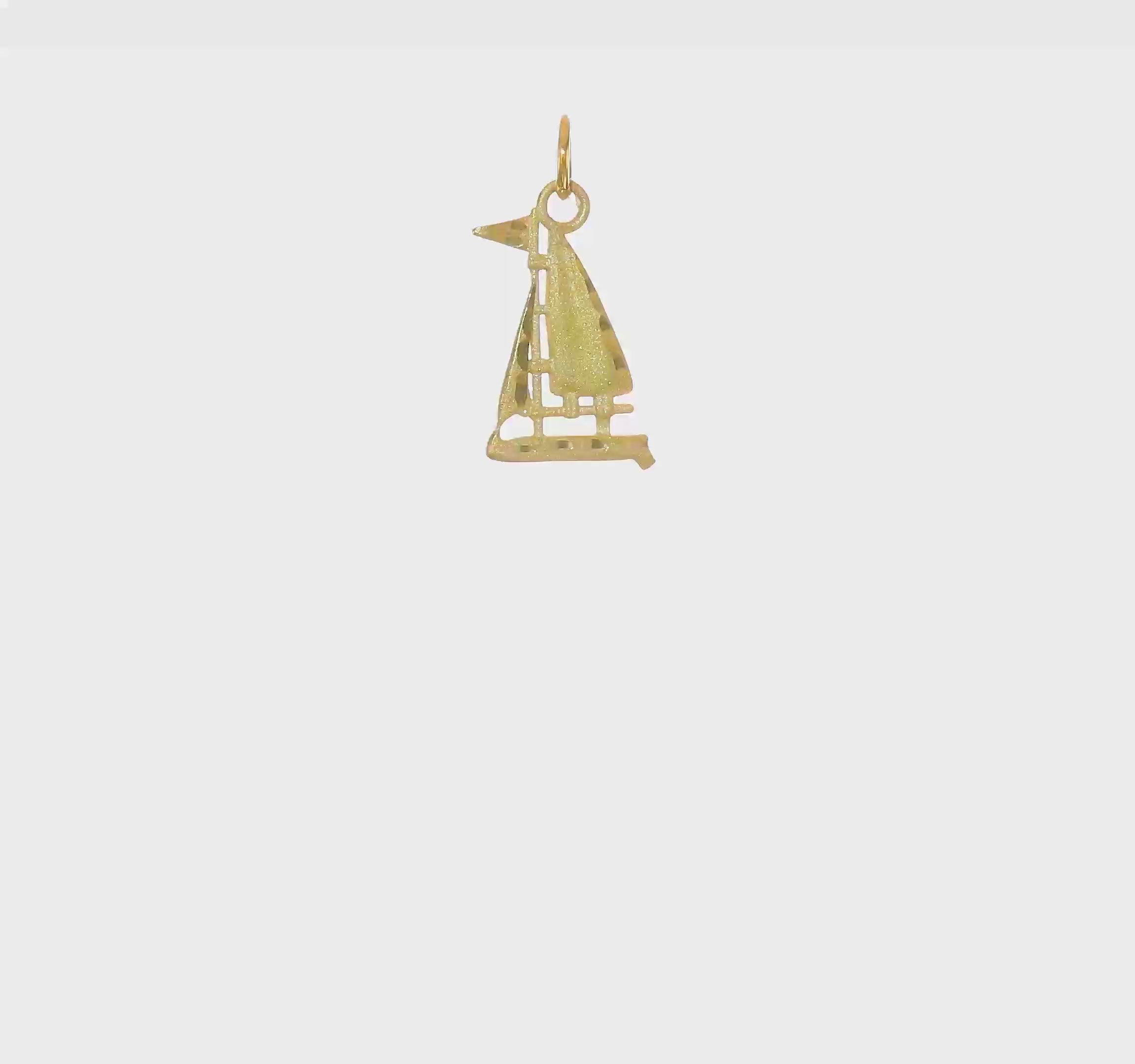 10kt Yellow gold Sailboat Charm