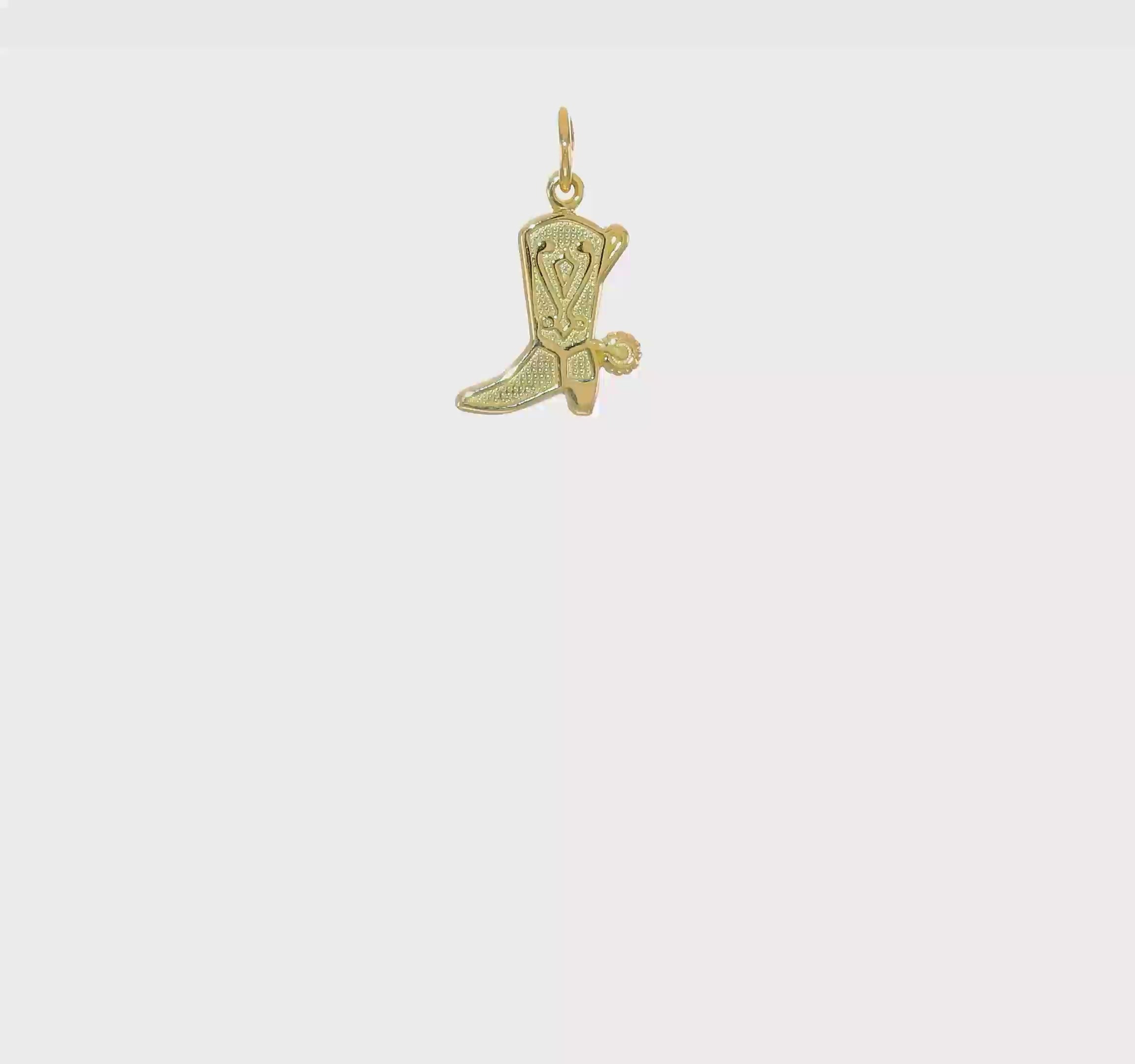 10kt Yellow Gold Solid Polished Cowboy Boot Charm