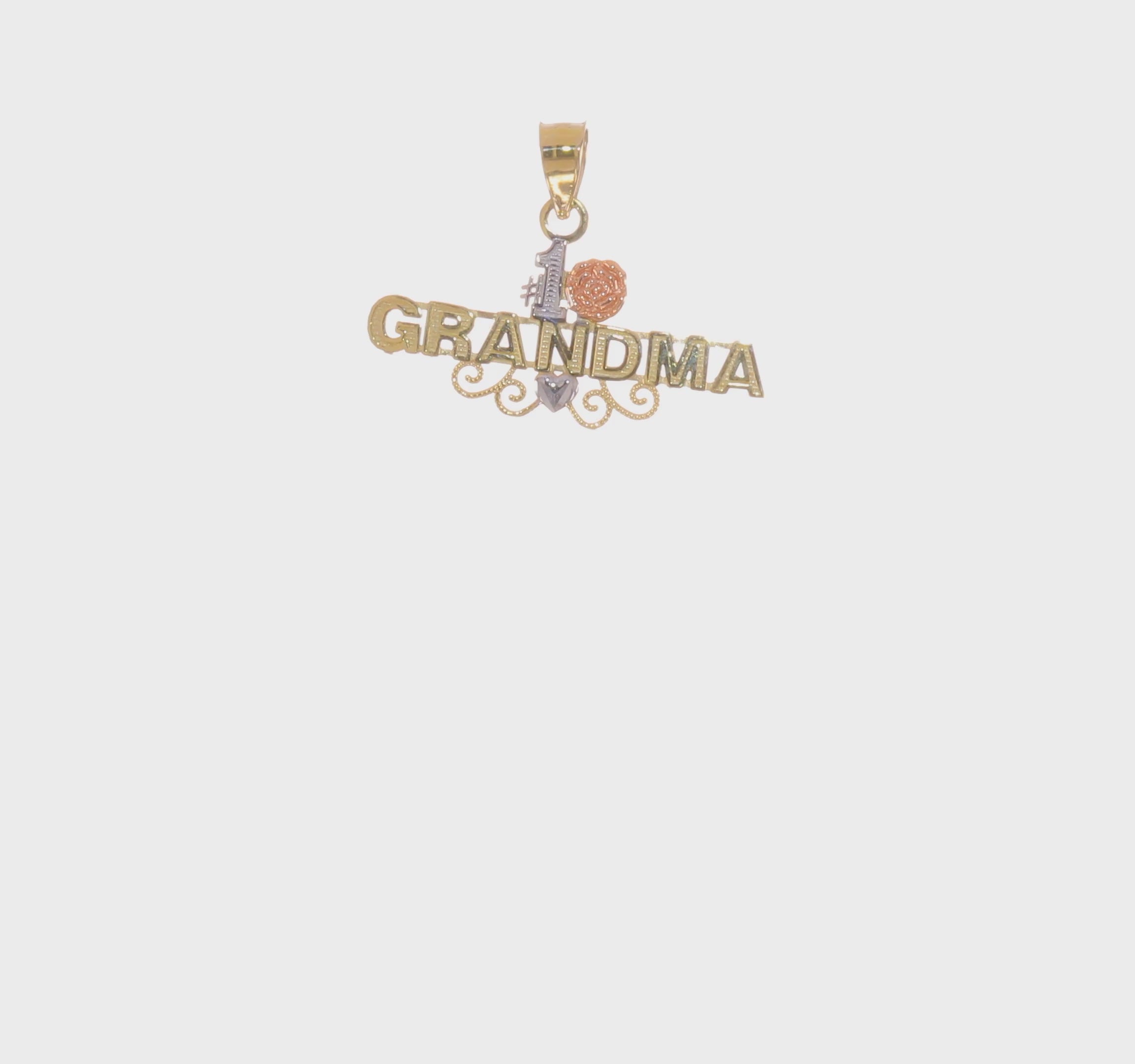 10kt Yellow Gold Two-Tone w/White Rhodium #1 GRANDMA Charm