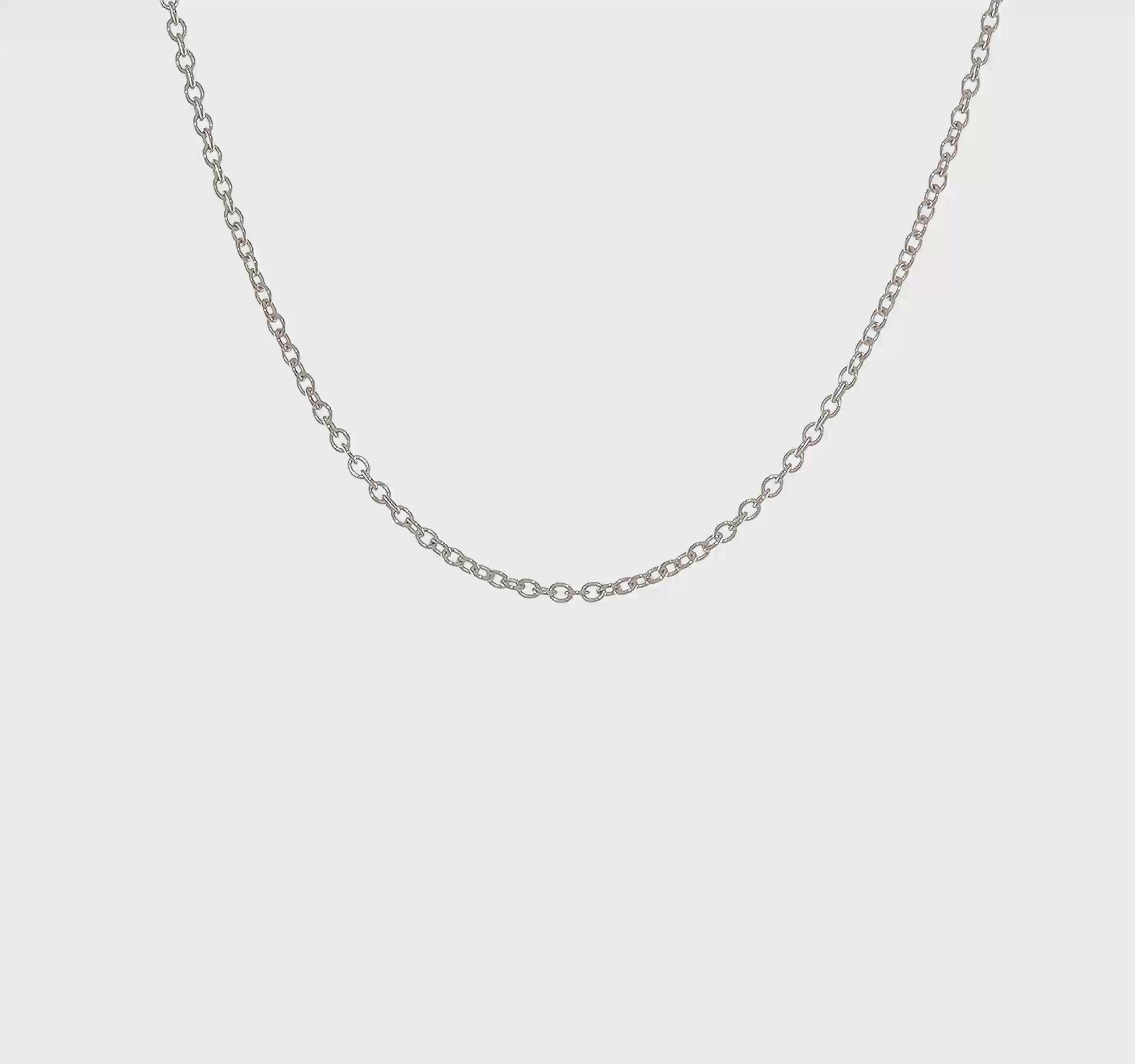 14KT White Gold 20 inch 1.6mm Round Open Link Cable with Lobster Clasp Chain