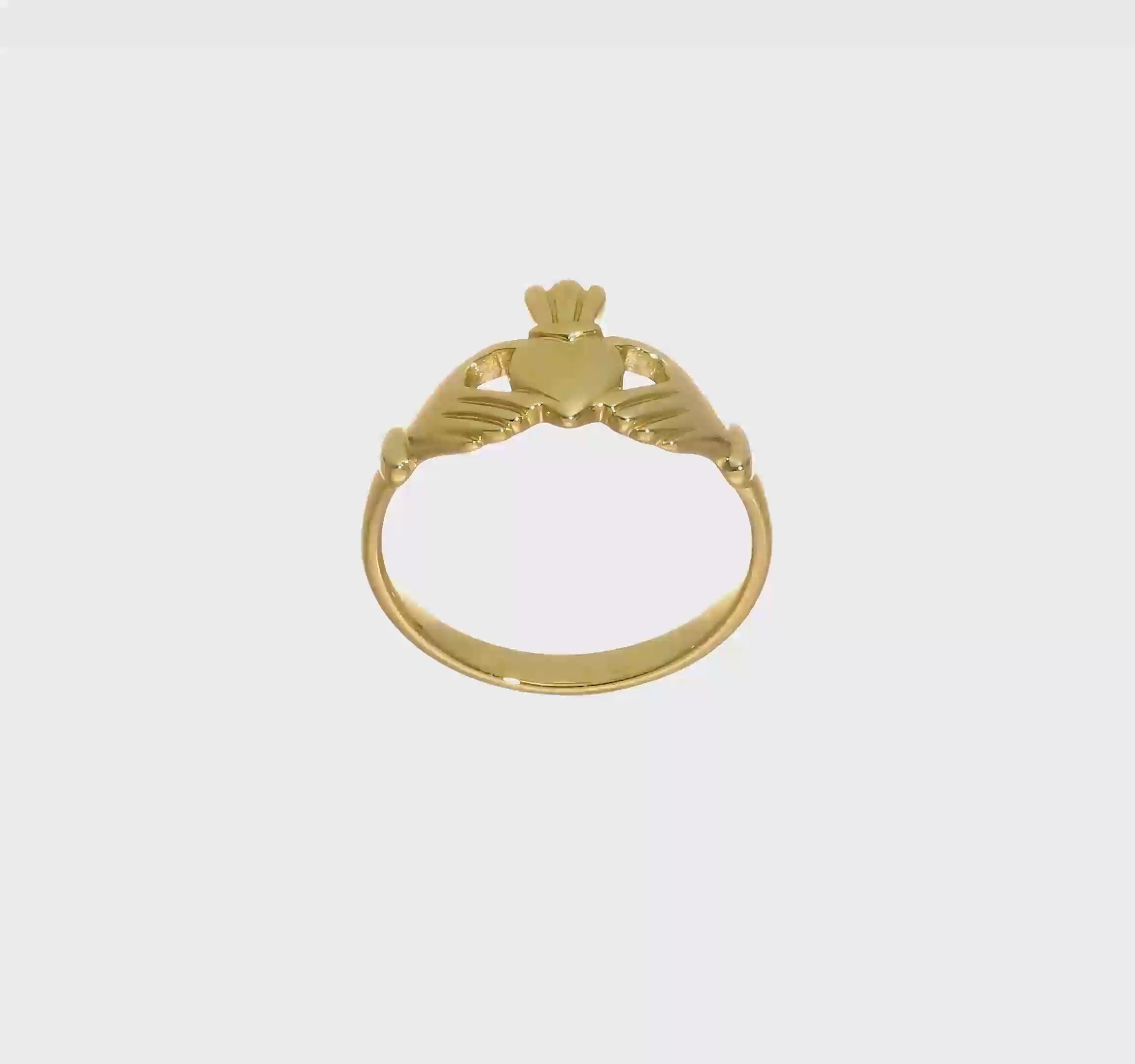 10kt Yellow Gold Polished Claddagh Ring