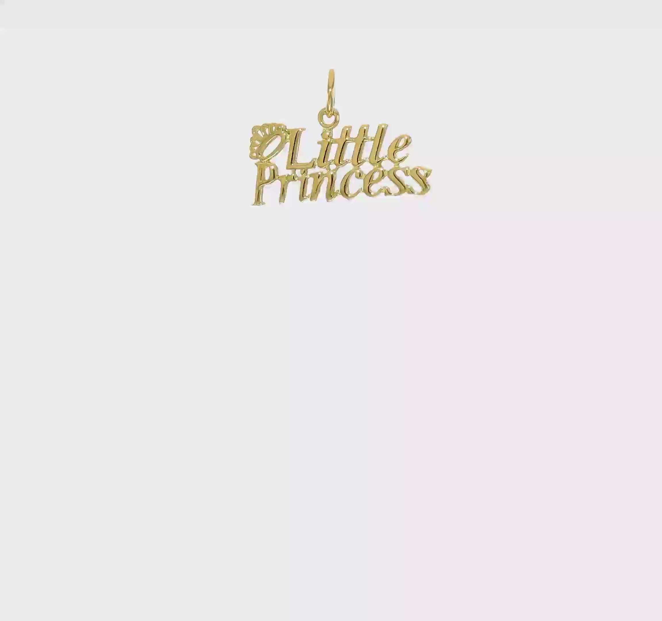 10kt Yellow Gold LITTLE PRINCESS with Crown Charm