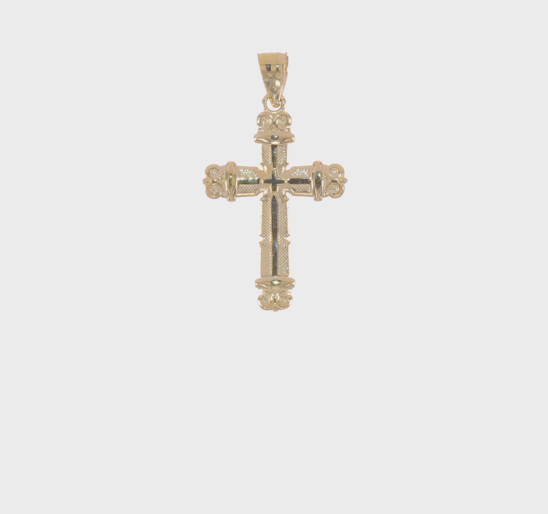 10kt Yellow Gold Fleur de Lis Cross Pendant