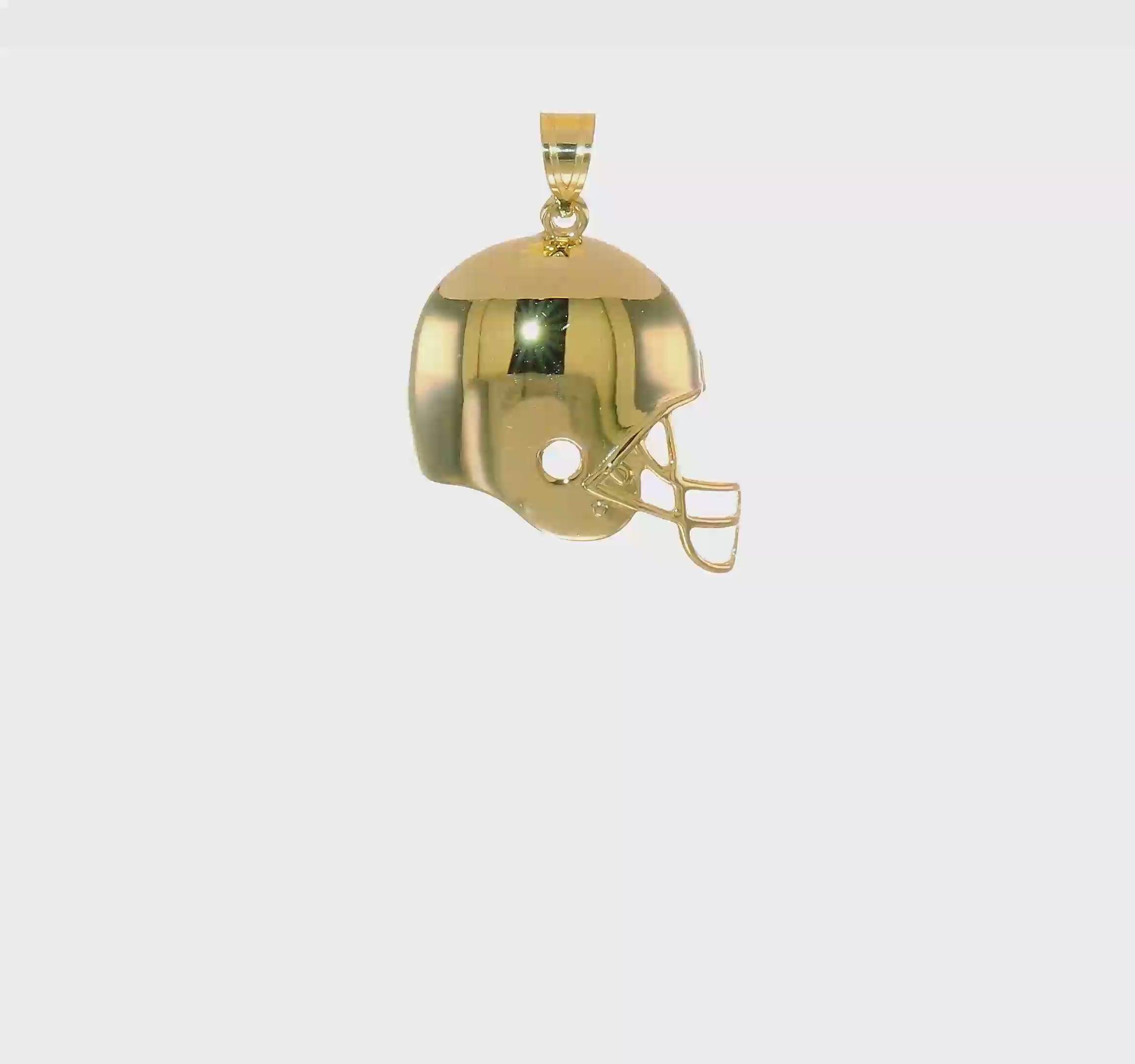 10kt Yellow Gold Polished Football Helmet Pendant