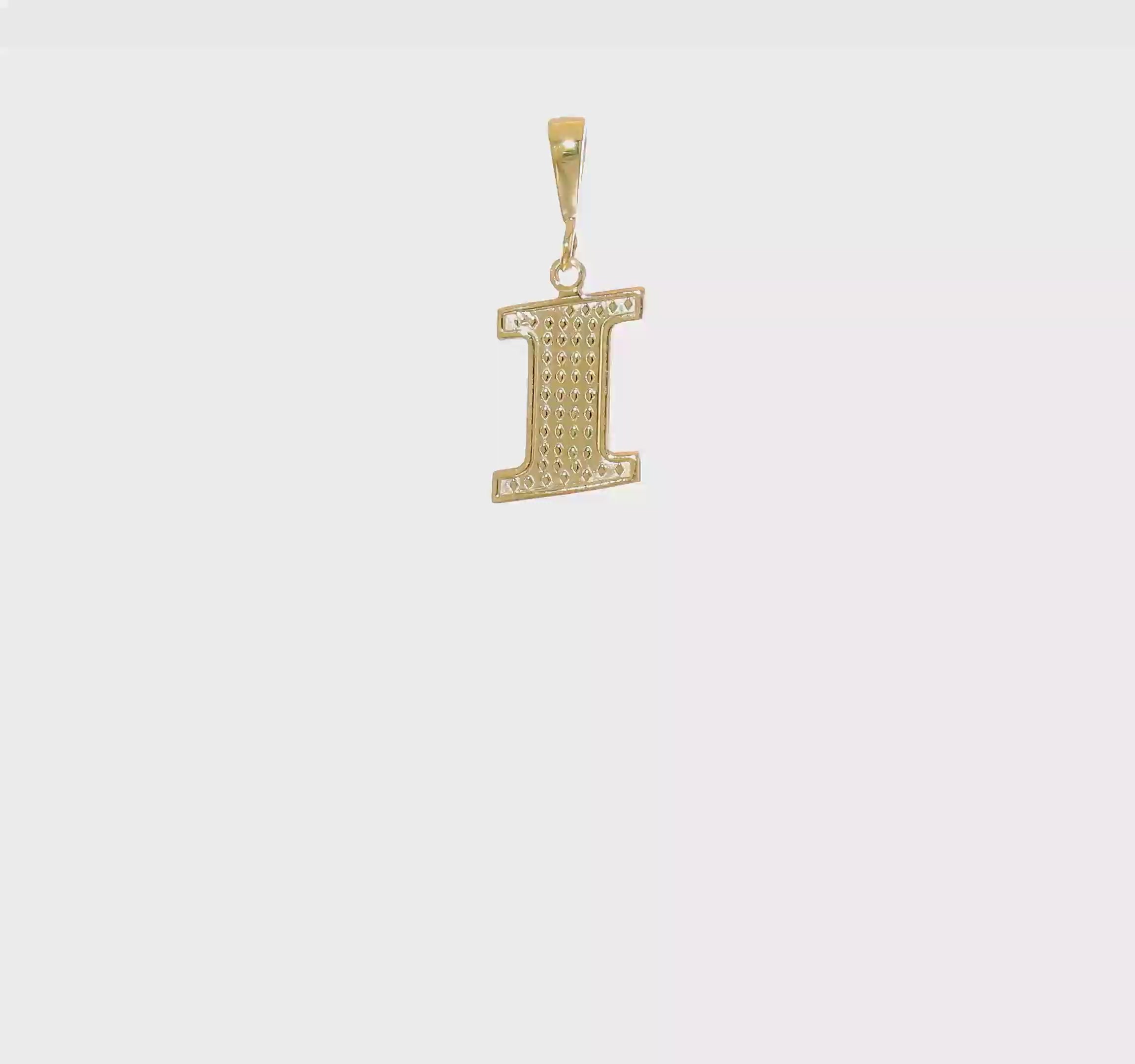 10KT Yellow Gold Initial I Pendant