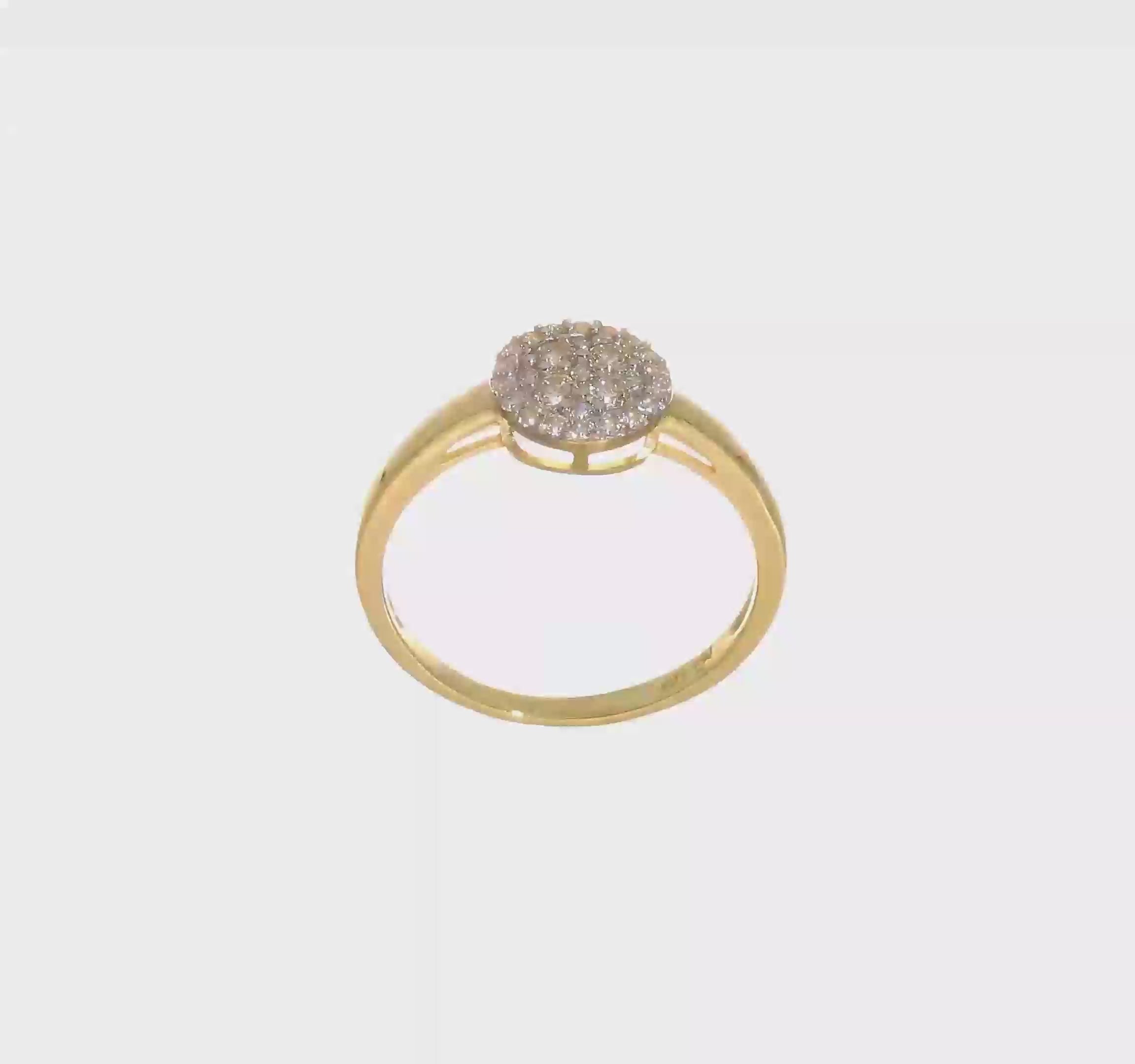 10KT Yellow Gold Circle CZ Fancy Ring