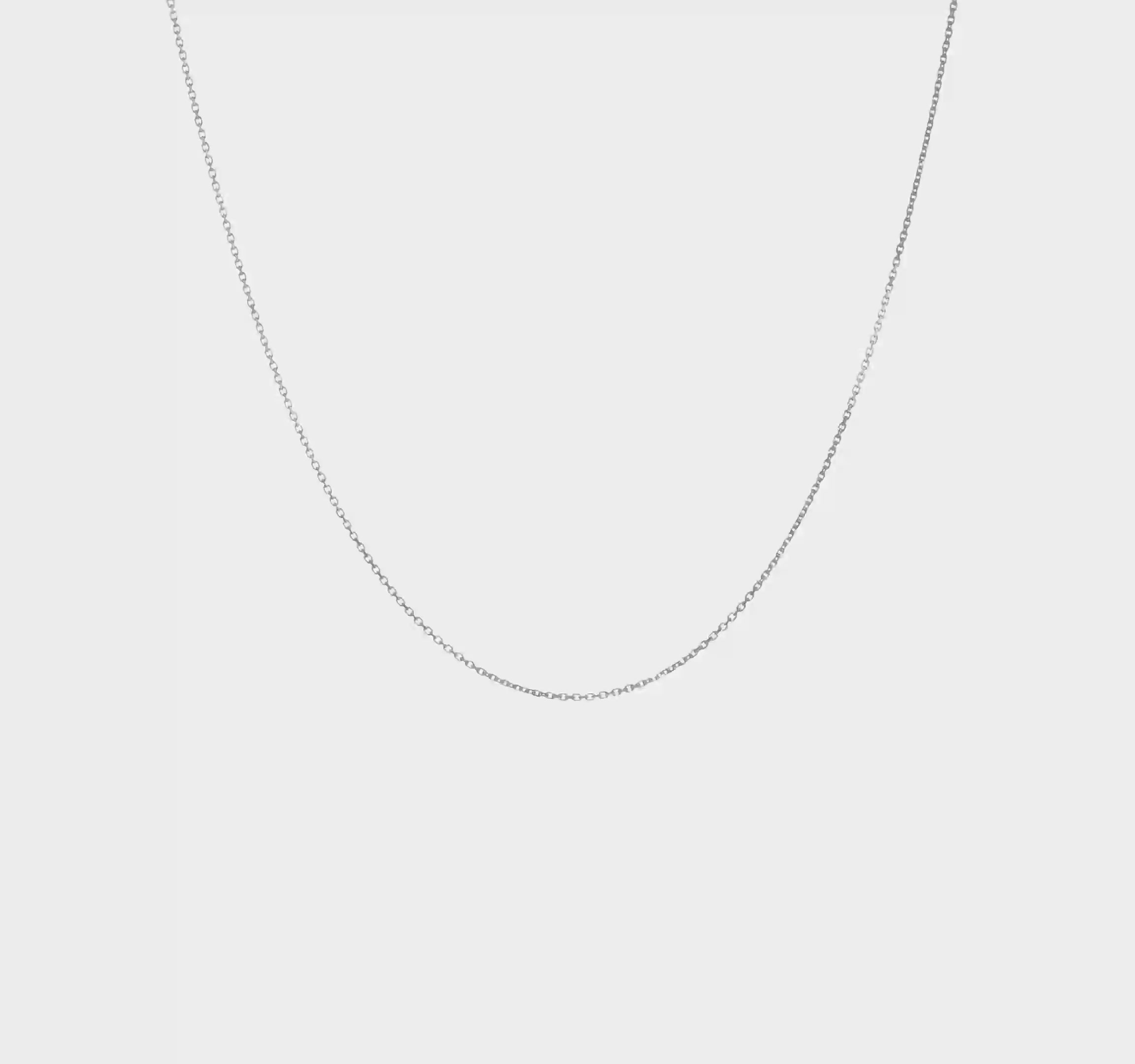 14KT White Gold .85 mm D/C Cable Chain