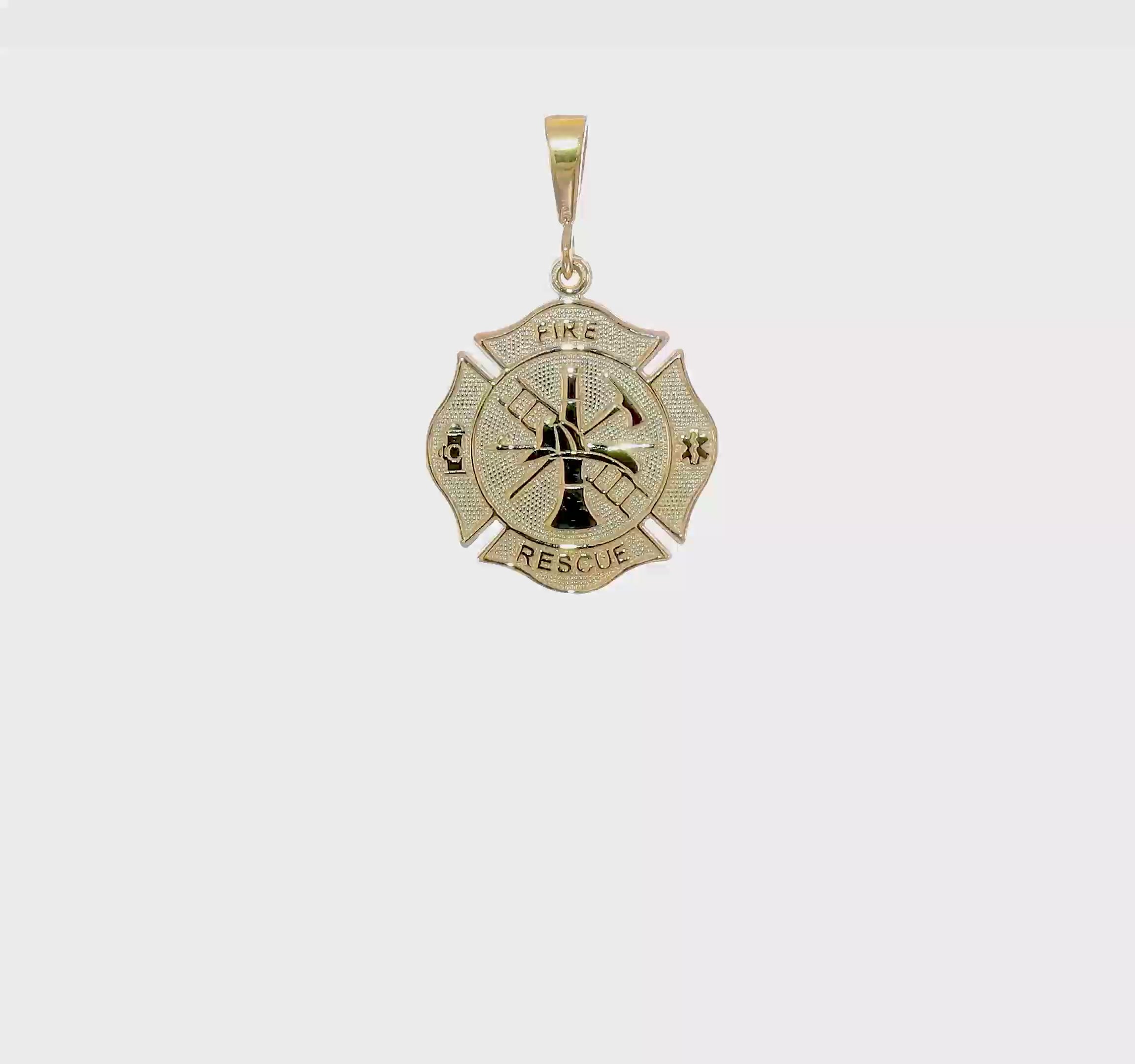 10kt Yellow Gold Fire Rescue Pendant