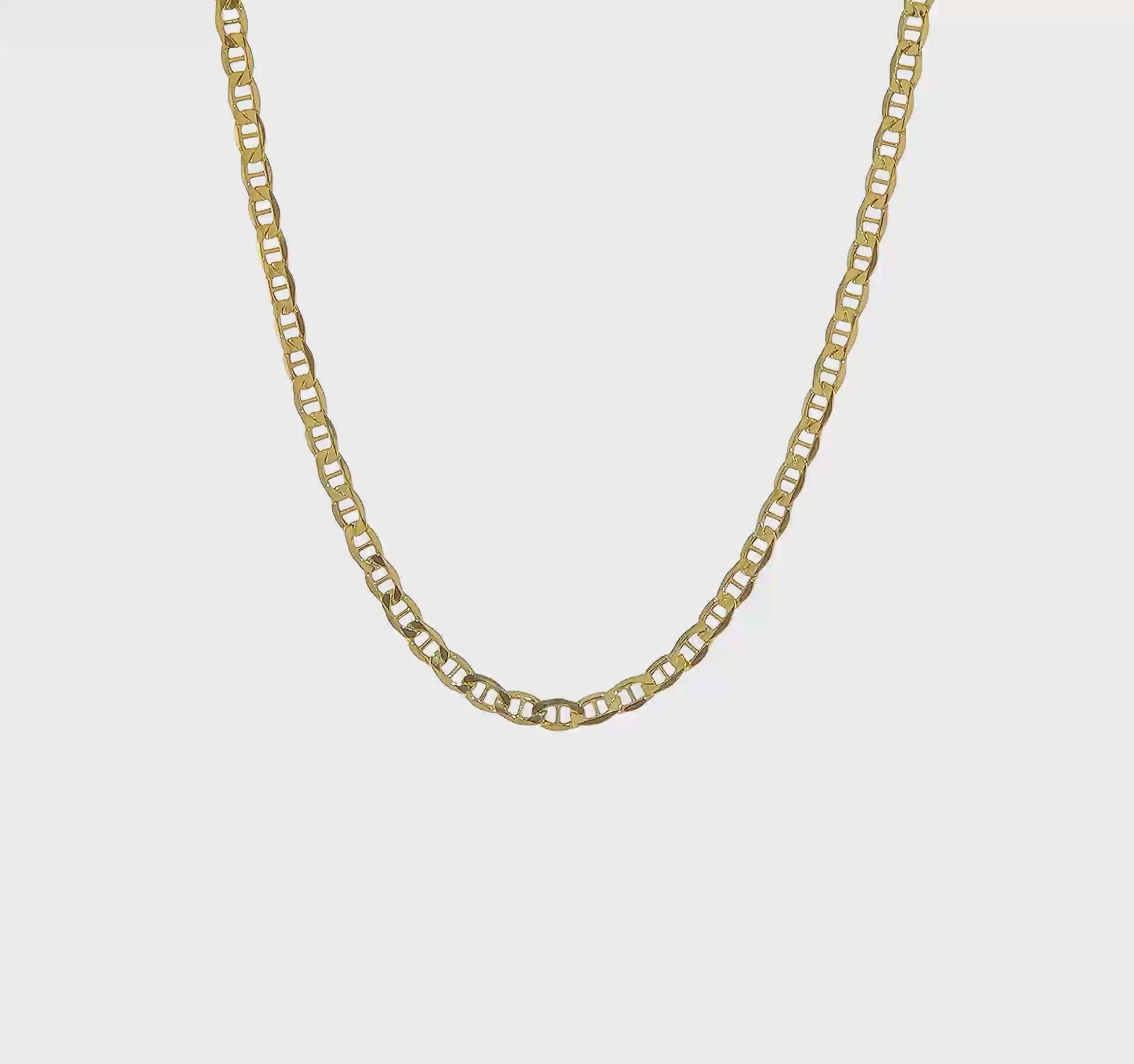 10kt Yellow Gold 3.2mm Semi-Solid Anchor Chain