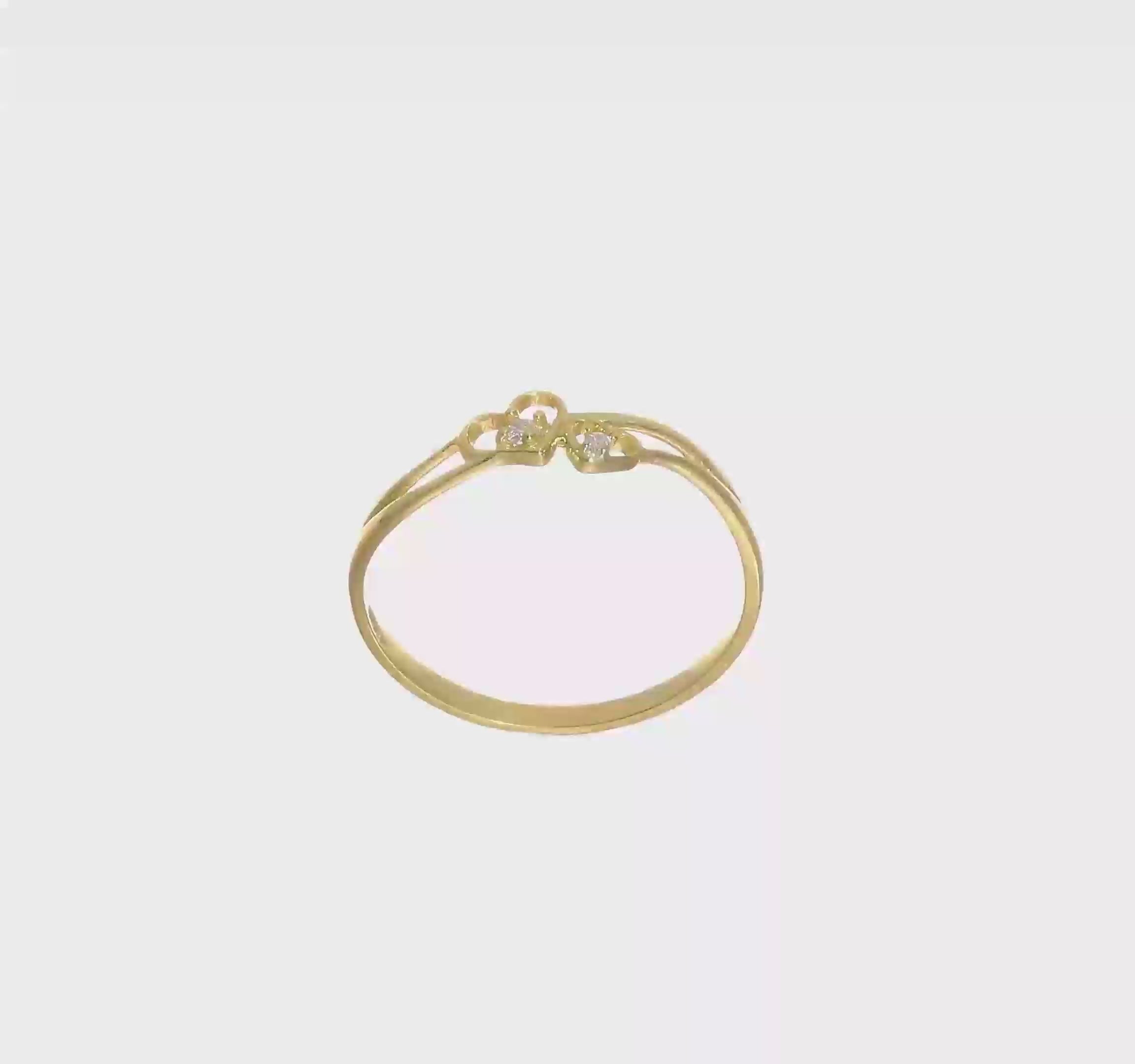 10kt Yellow Gold CZ Double Heart Ring
