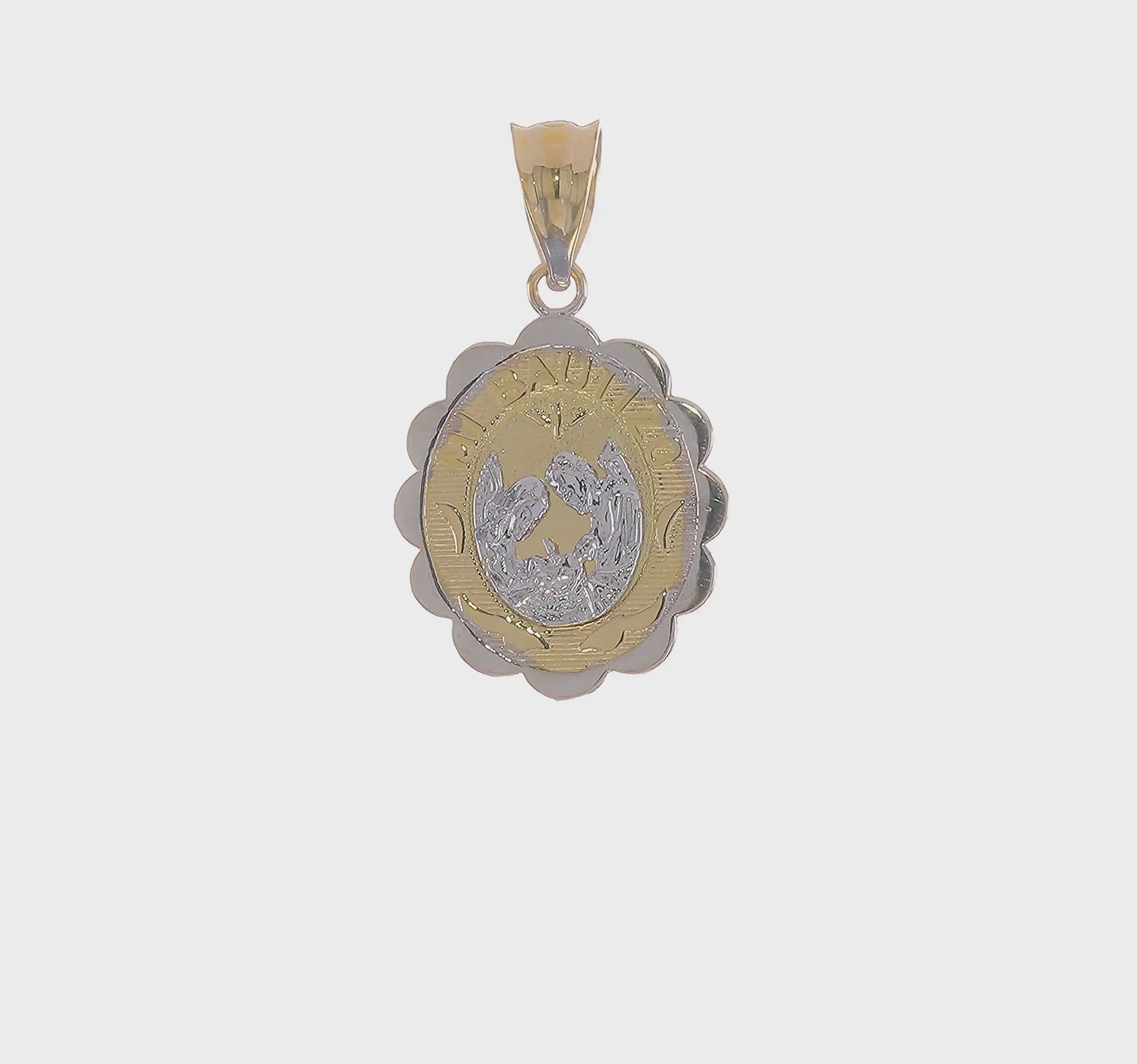 14KT Two-tone W/Rhodium Baptism Pendant