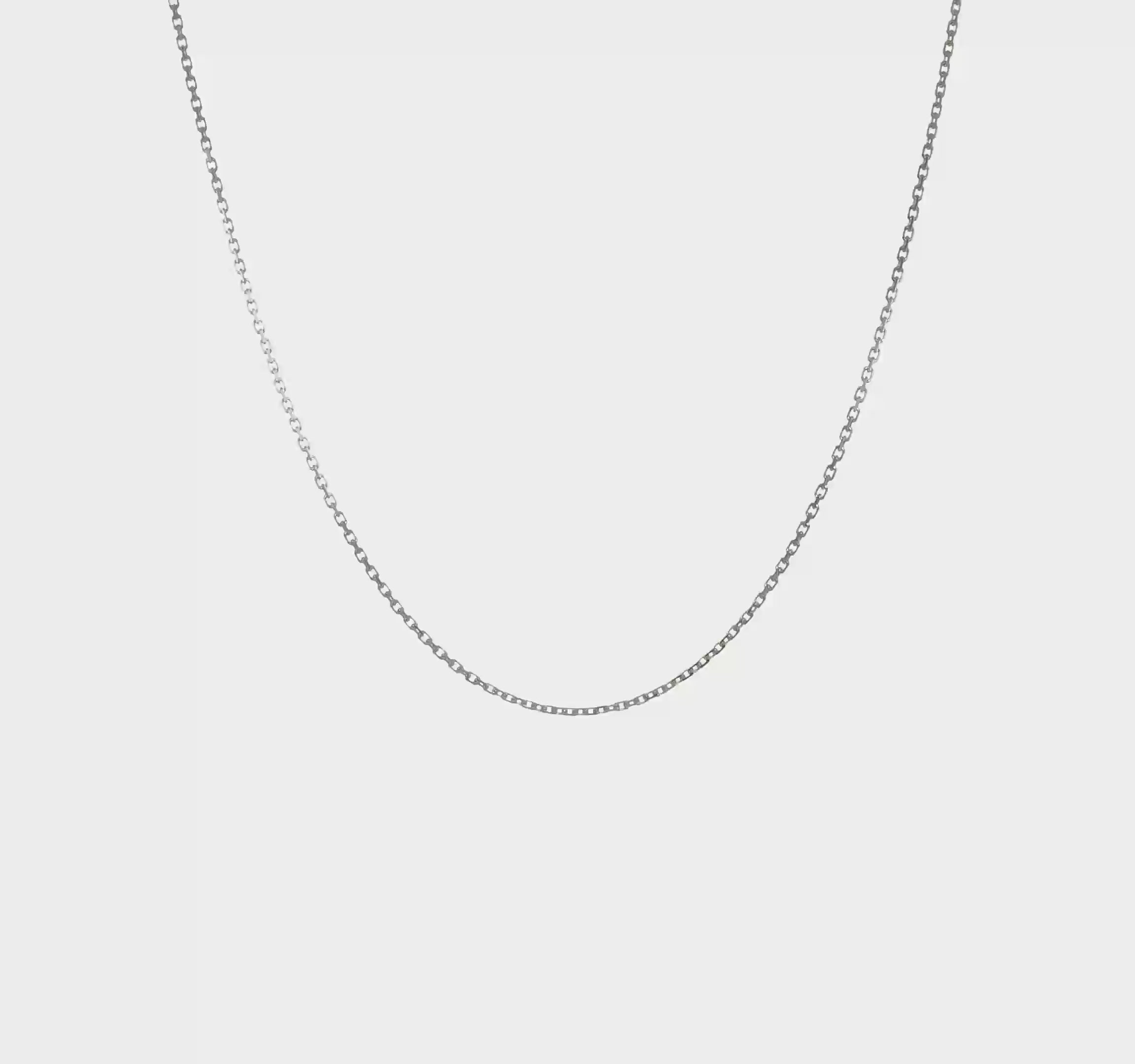 14KT White Gold 1.05mm D/C Cable Chain