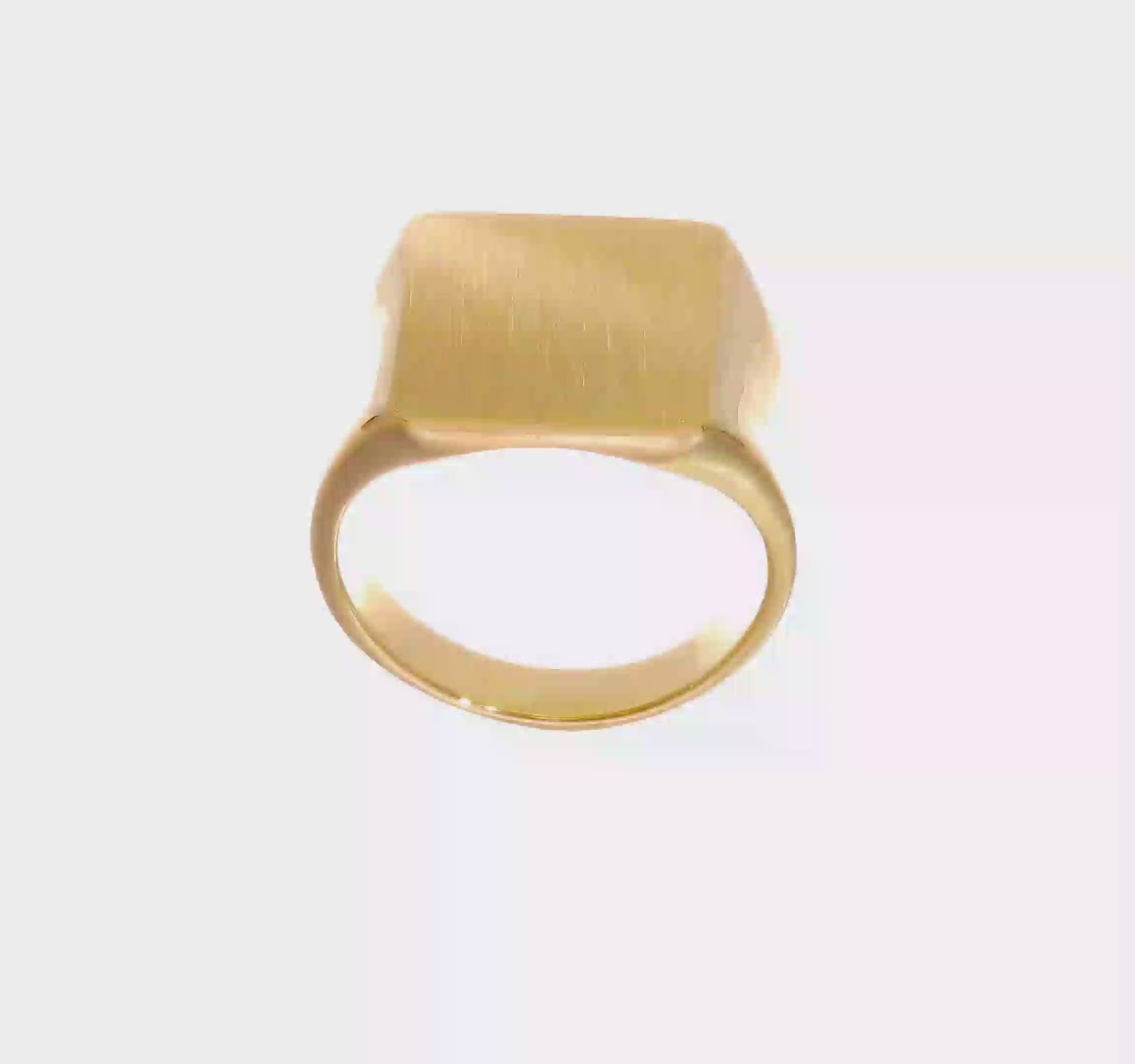 14kt Yellow Gold 15.0x17.0.0mm Closed Back Mens Signet Ring