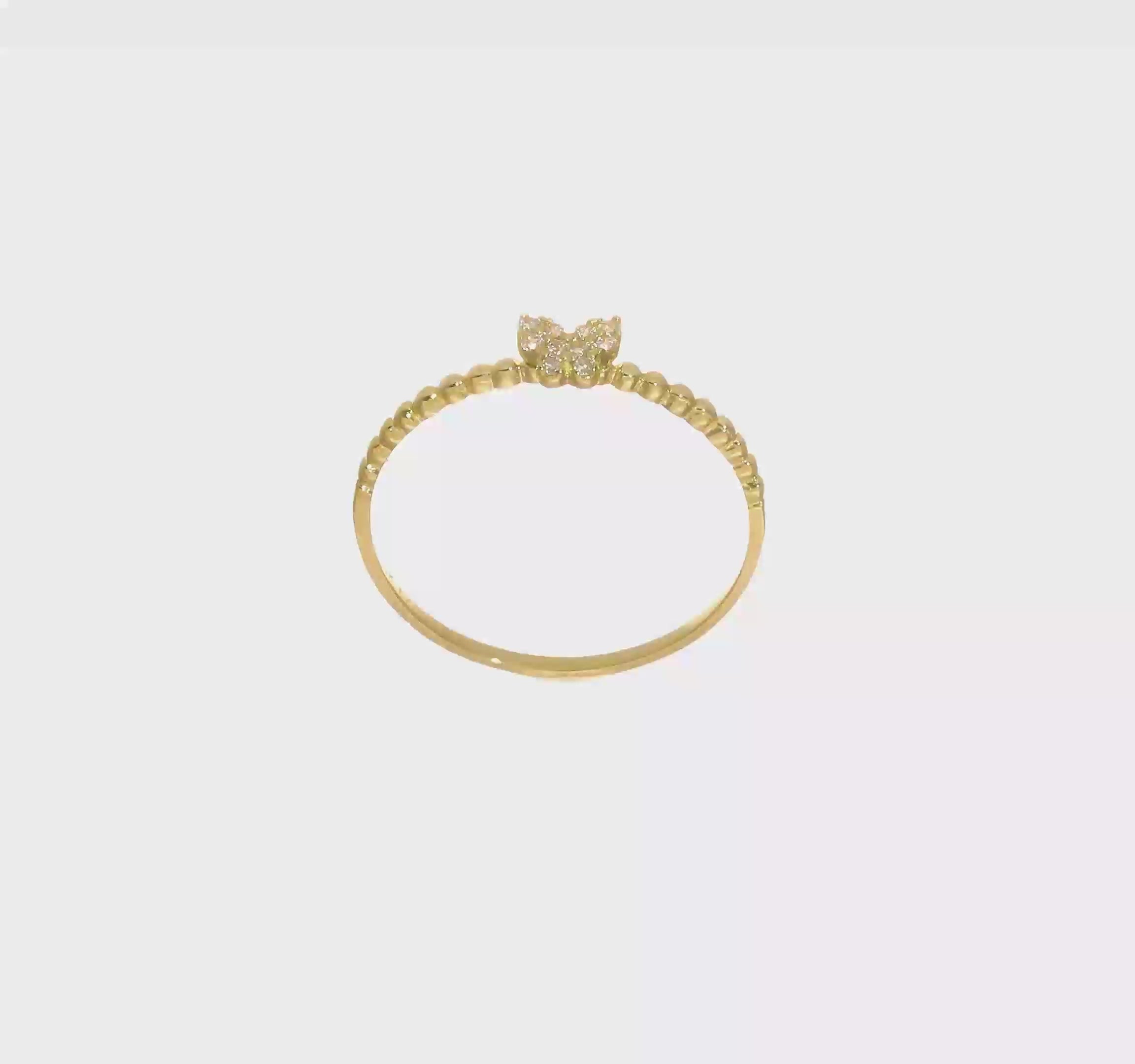 10KT Yellow Gold Butterfly CZ Ring
