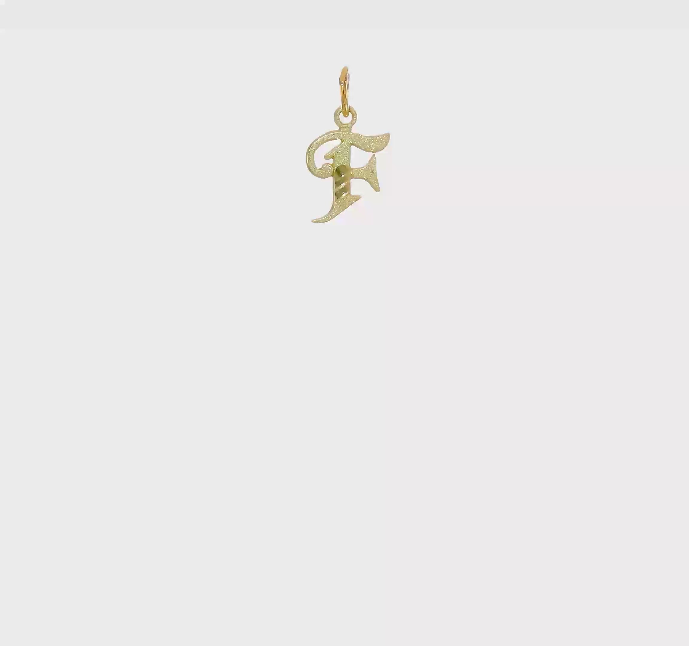 10kt Yellow Gold Initial F Charm