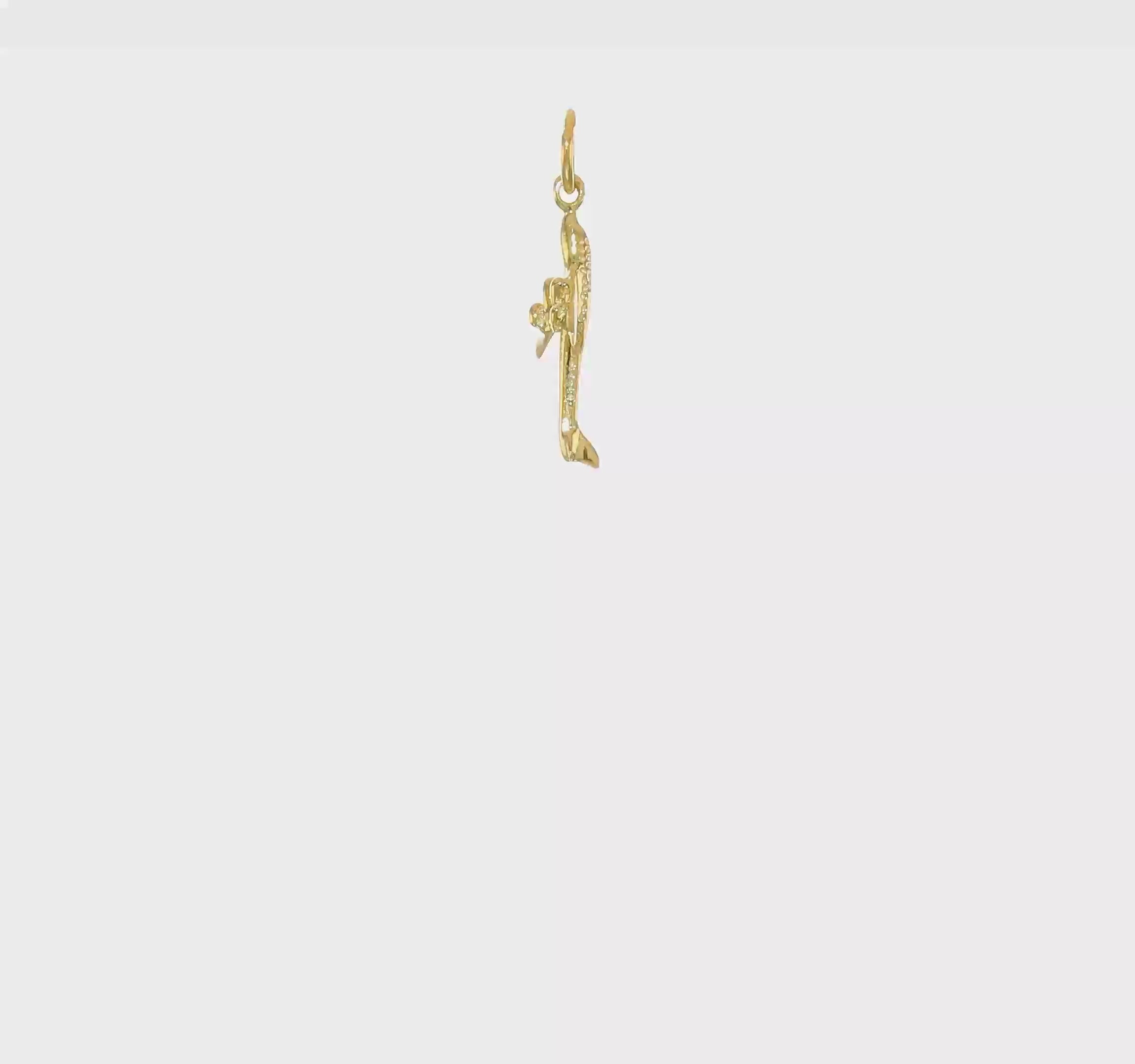 10kt Yellow Gold Jet Charm