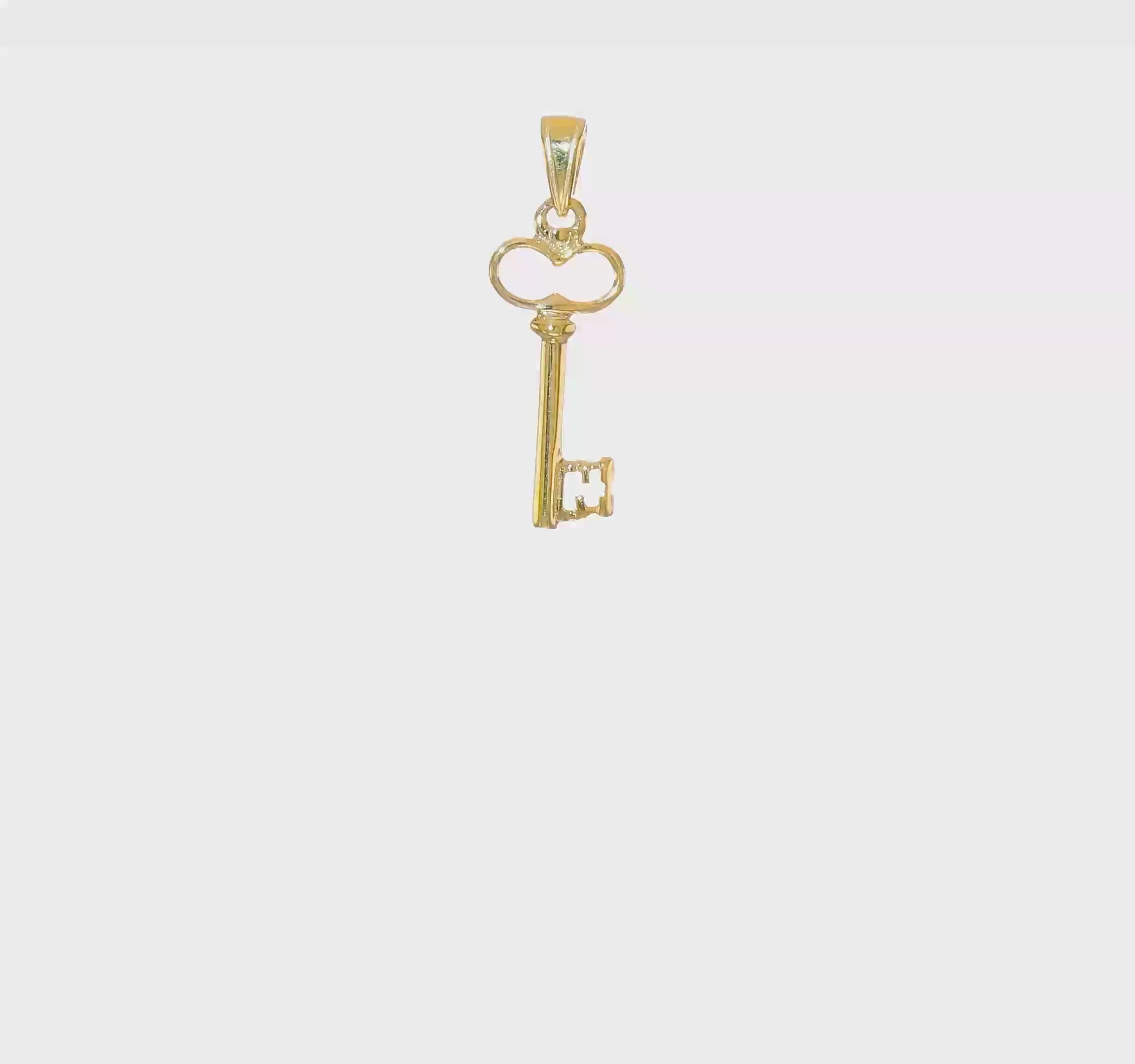 10KT Yellow Gold Polished 3-D Key Charm
